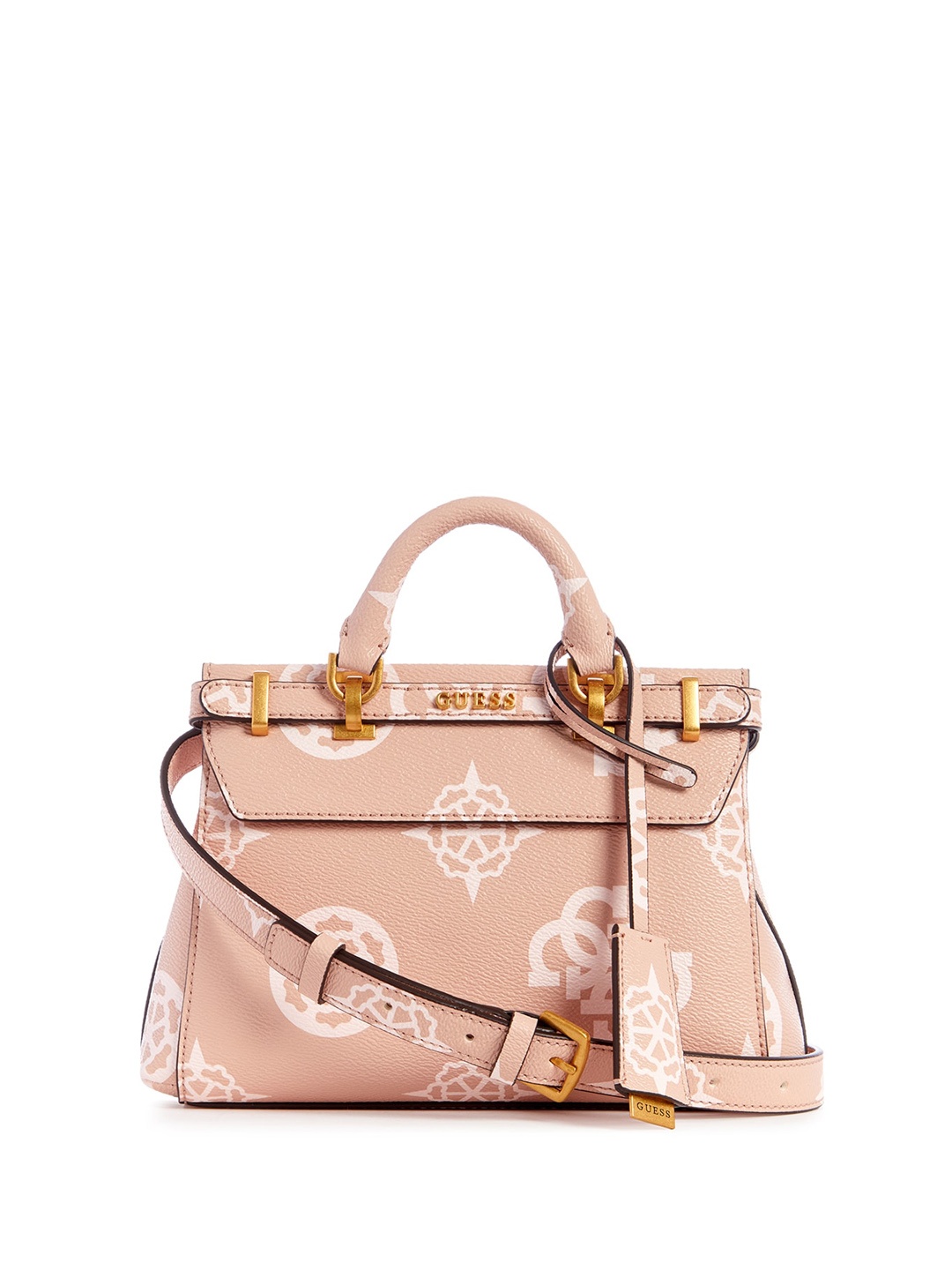 

GUESS Graphic Printed Structured Handheld Bag, Pink