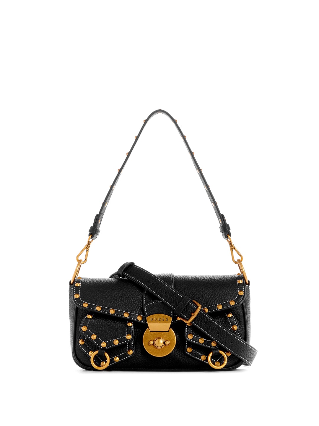 

GUESS Textured Structured Shoulder Bag, Black