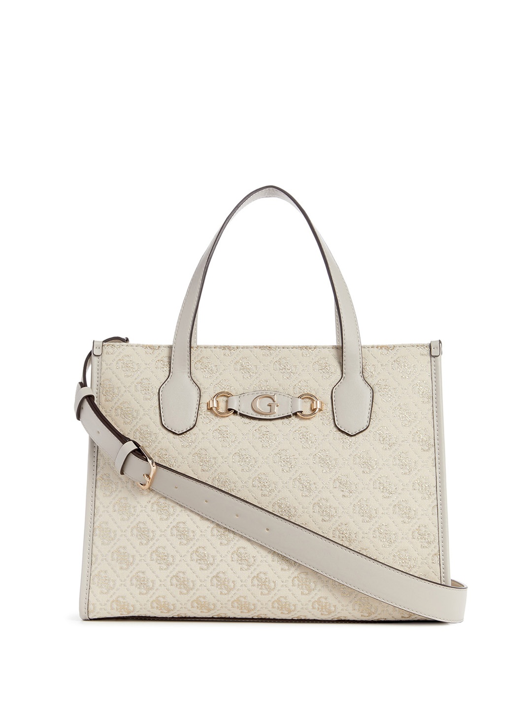 

GUESS Structured Brand Logo Printed Tote Bag, Beige