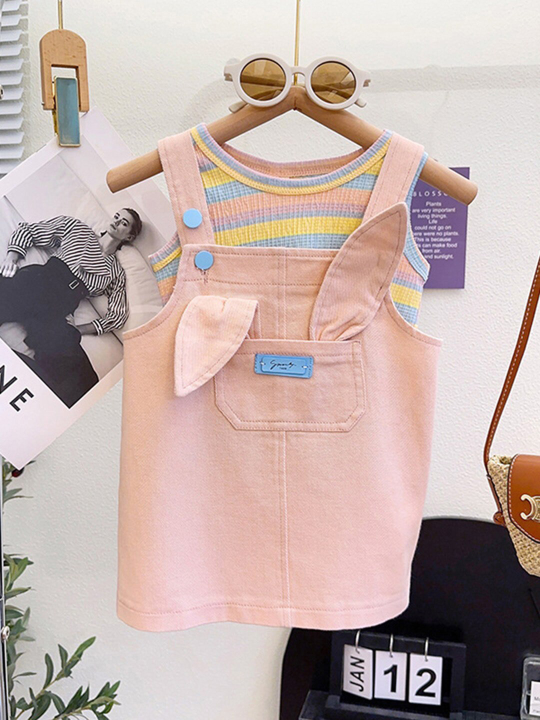 

INCLUD Print Pinafore Dress, Pink