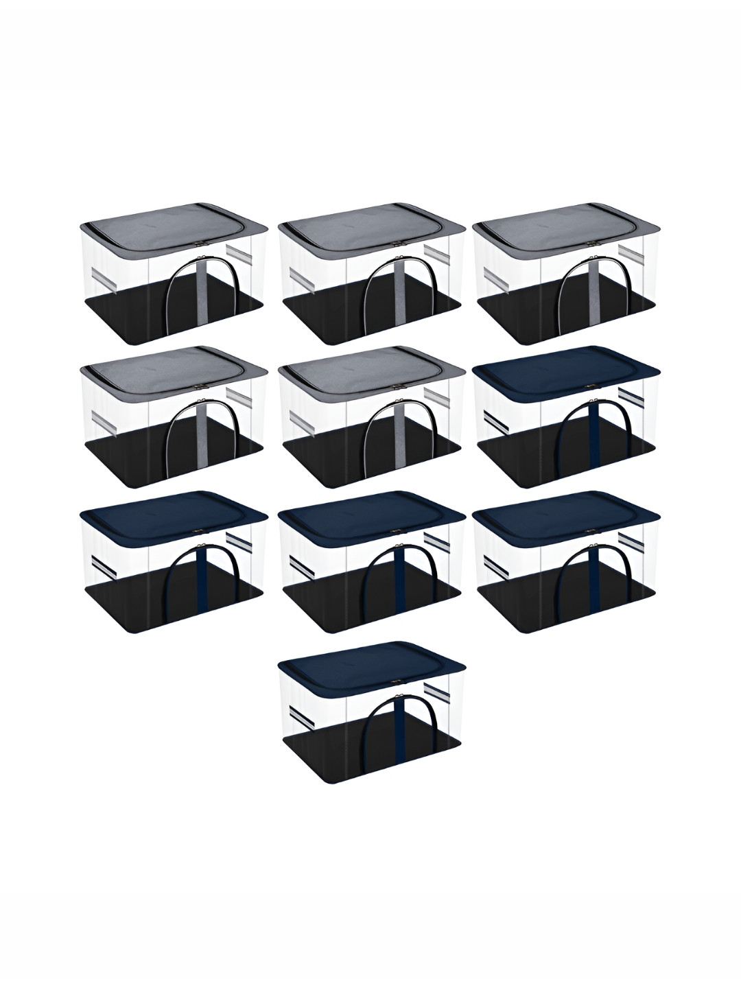 

Kuber Industries Grey 10 Pieces Regular Multi-Utility Organiser