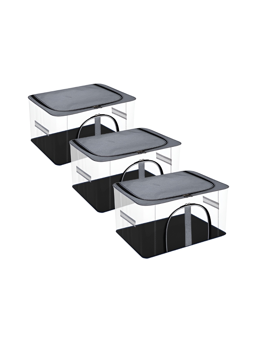 

Kuber Industries Grey 3 Pieces Multi-Utility Organisers