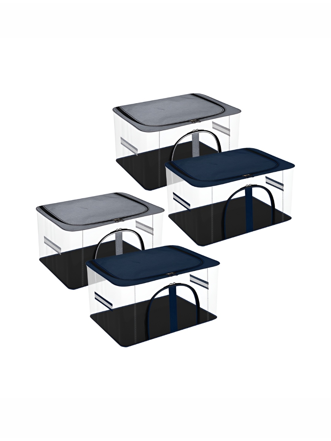 

Kuber Industries Grey & Navy Blue 4 Pieces Shoes Organisers