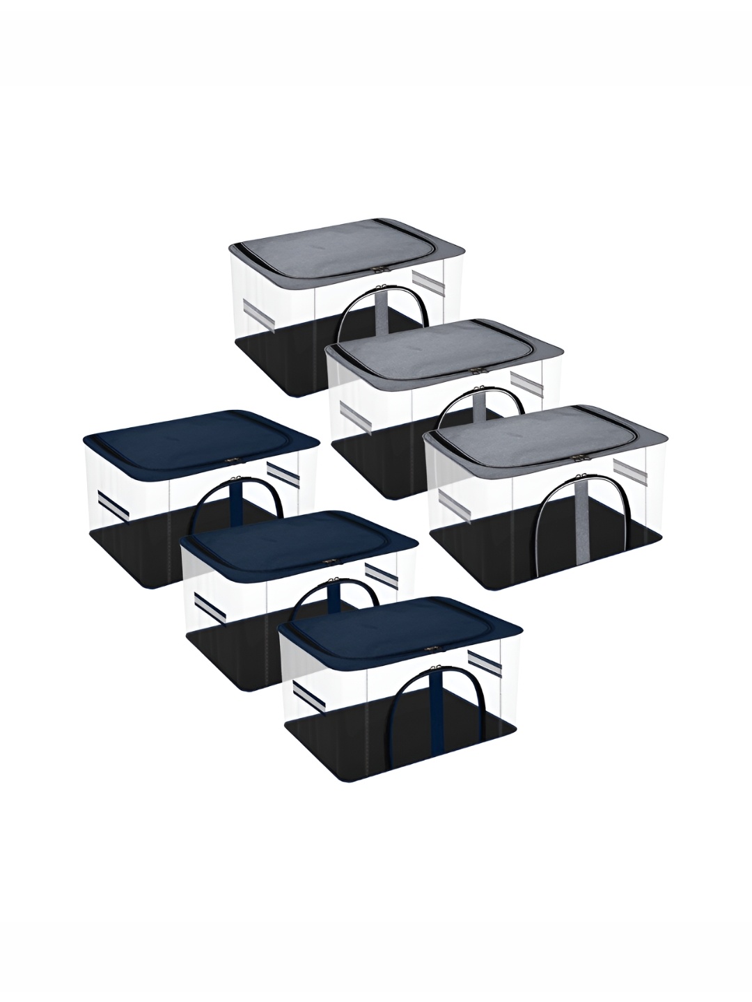 

Kuber Industries Grey & Transparent 6 Pieces Multi-Utility Organisers
