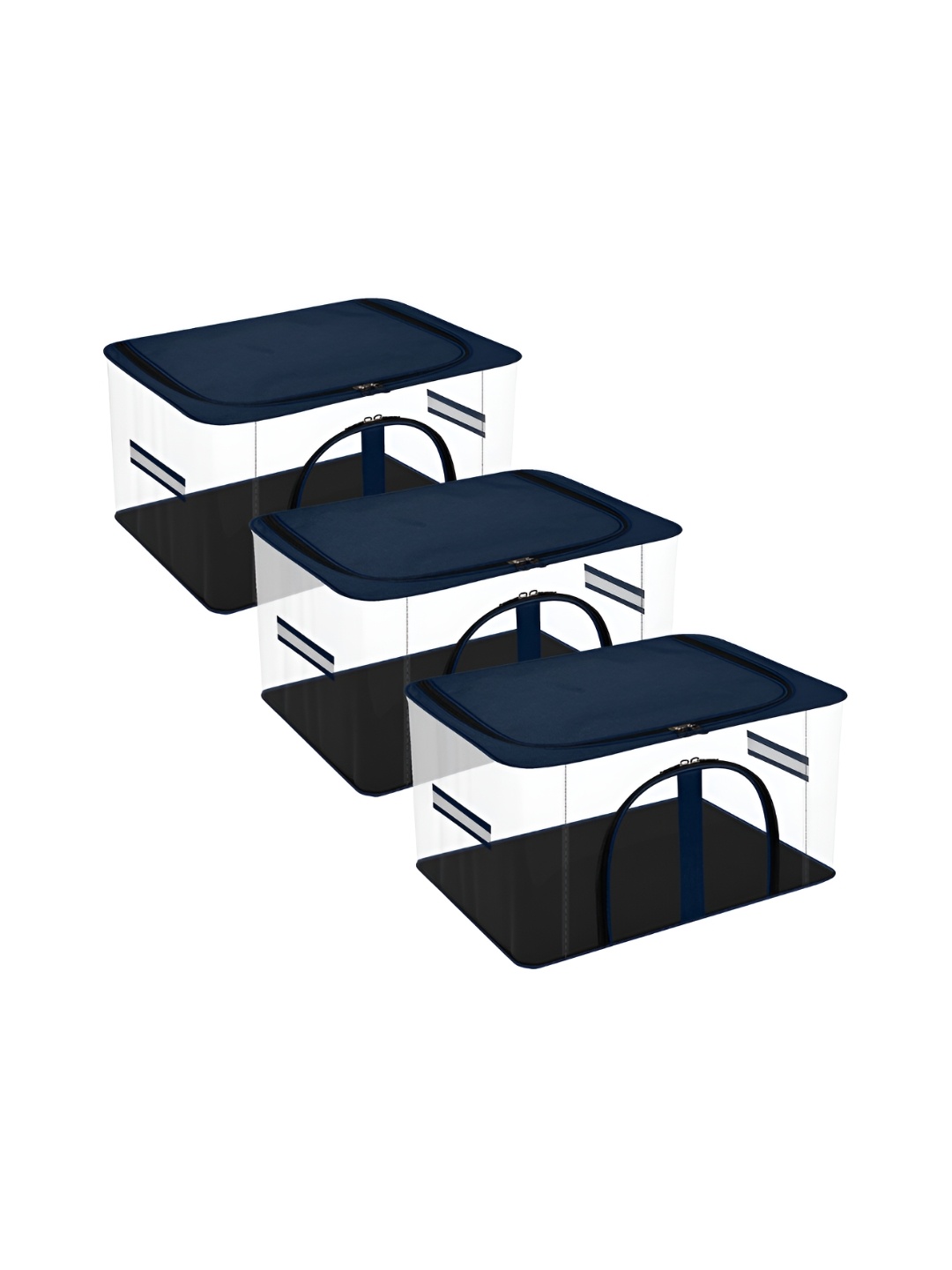 

Kuber Industries Navy Blue 3 Pcs Regular Cloth Storage Organiser