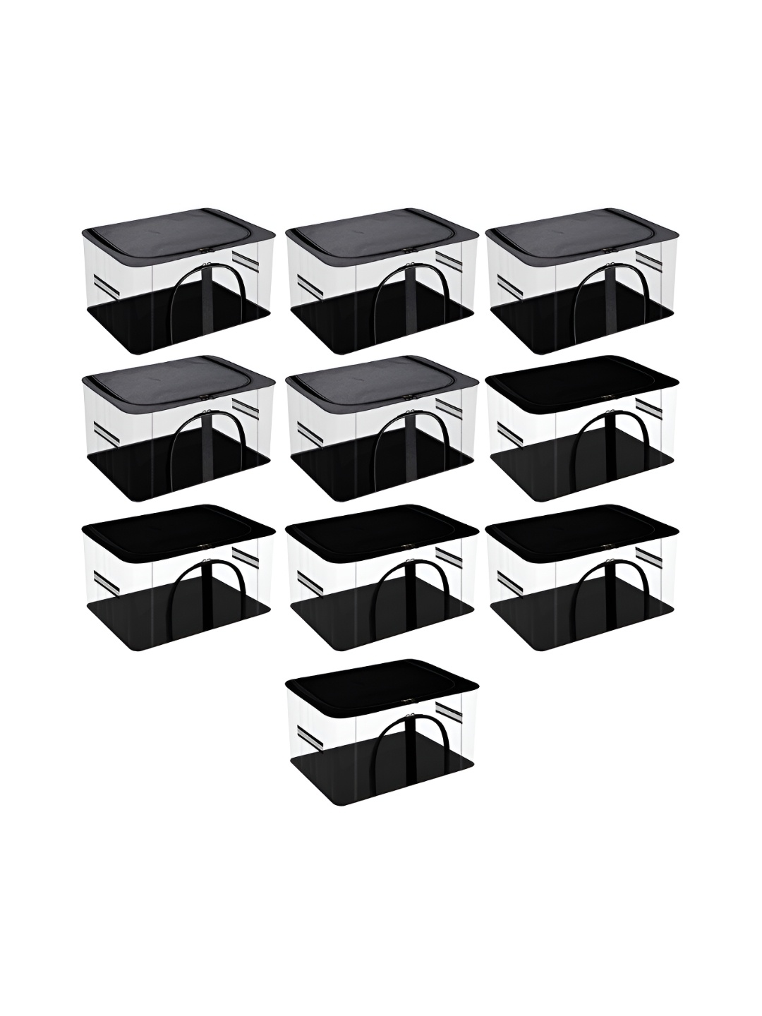 

Kuber Industries Grey & Black 10 Pieces Multi Utility Organisers