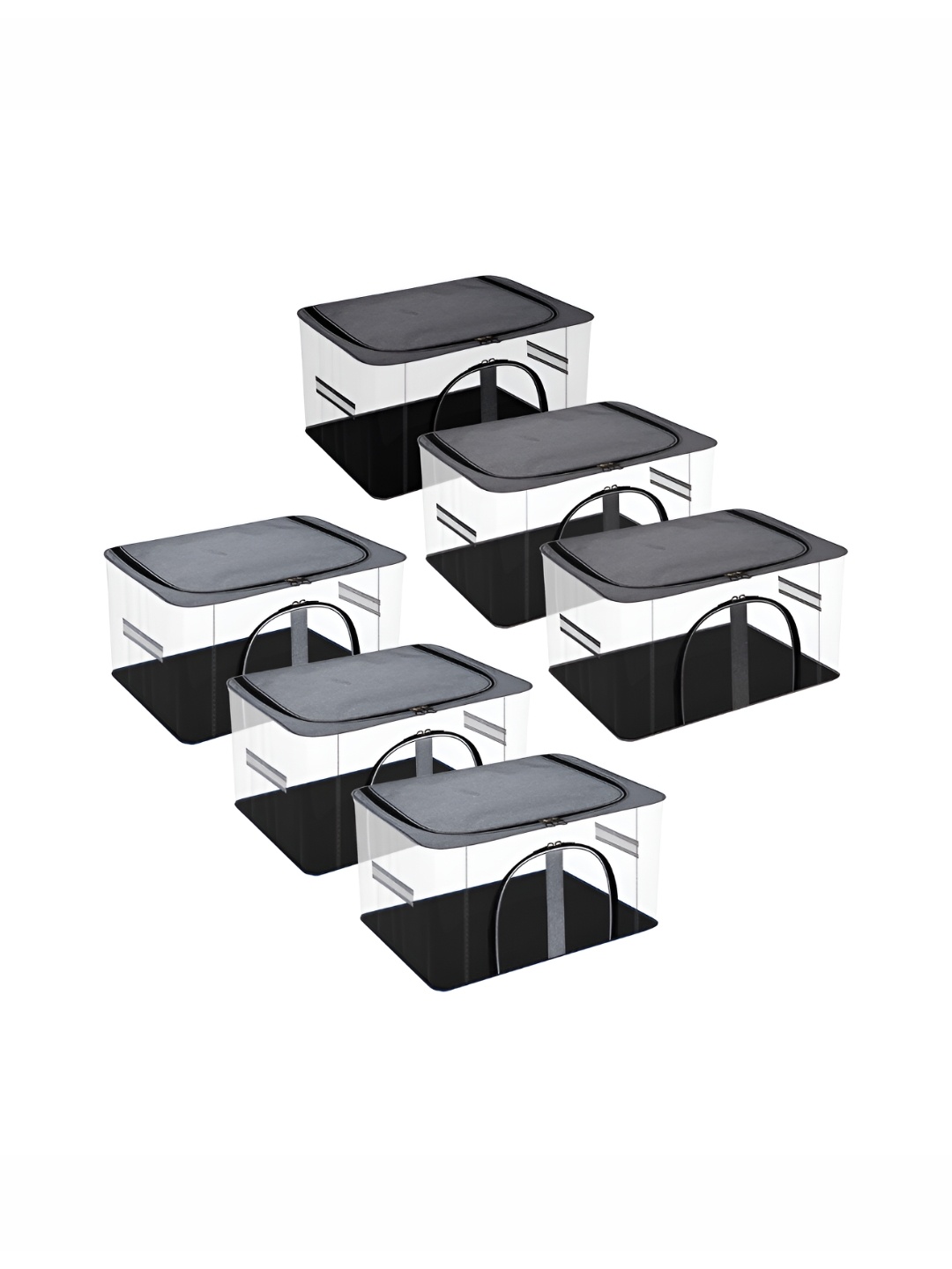 

Kuber Industries Grey & Transparent 6 Pieces Multi-Utility Organisers