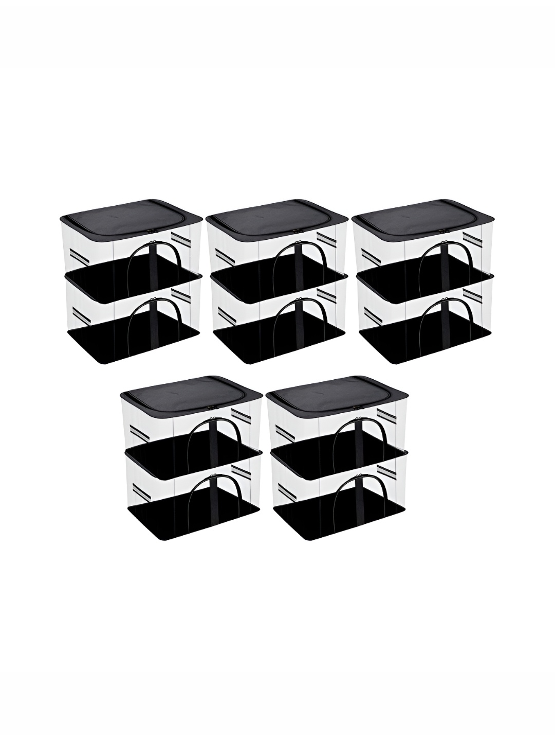 

Kuber Industries Grey & Transparent 10 Pieces Multi-Utility Organisers