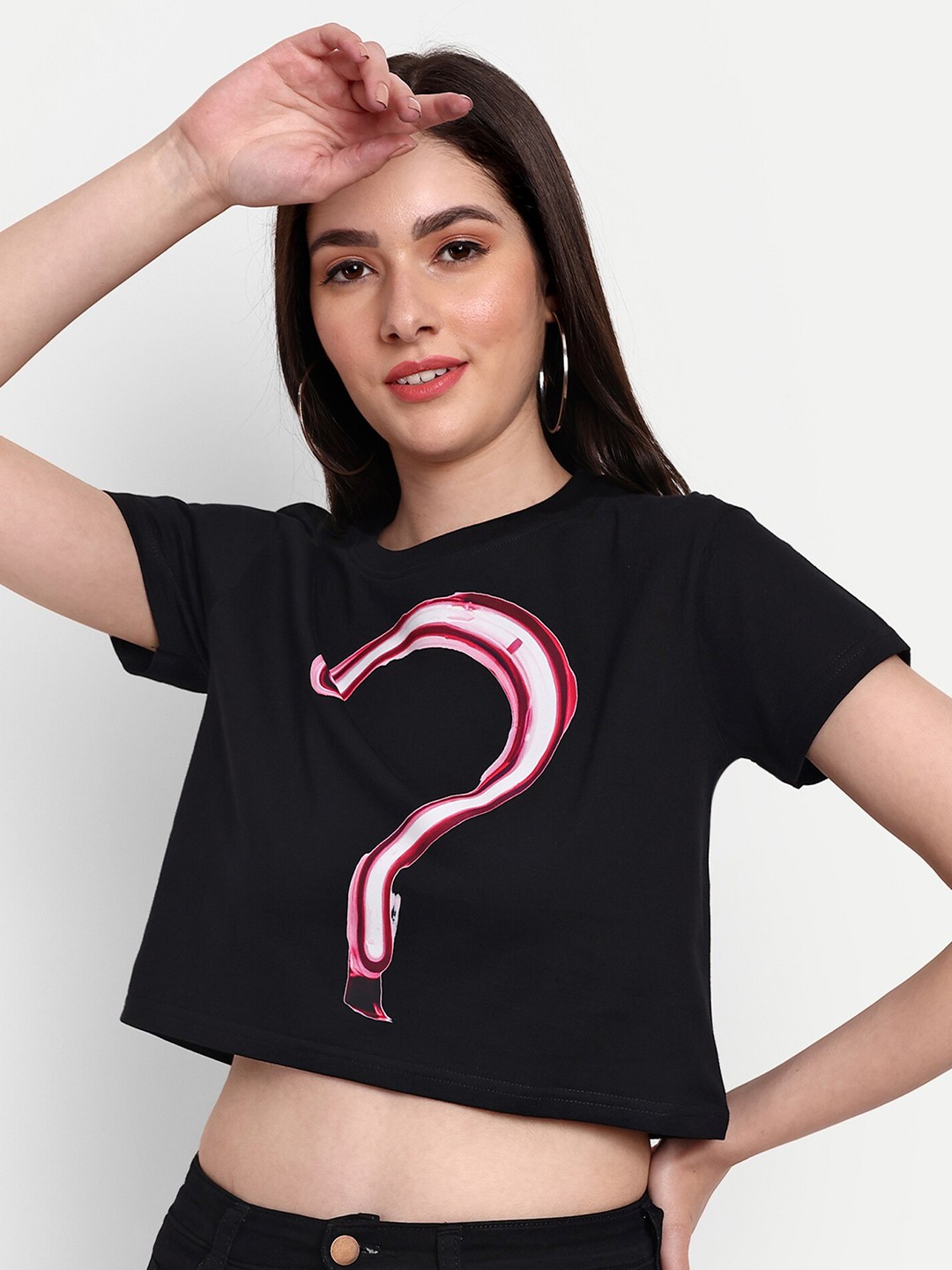 

Beetein Lamhein Women pure cotton Bio Finish T-shirt, Black