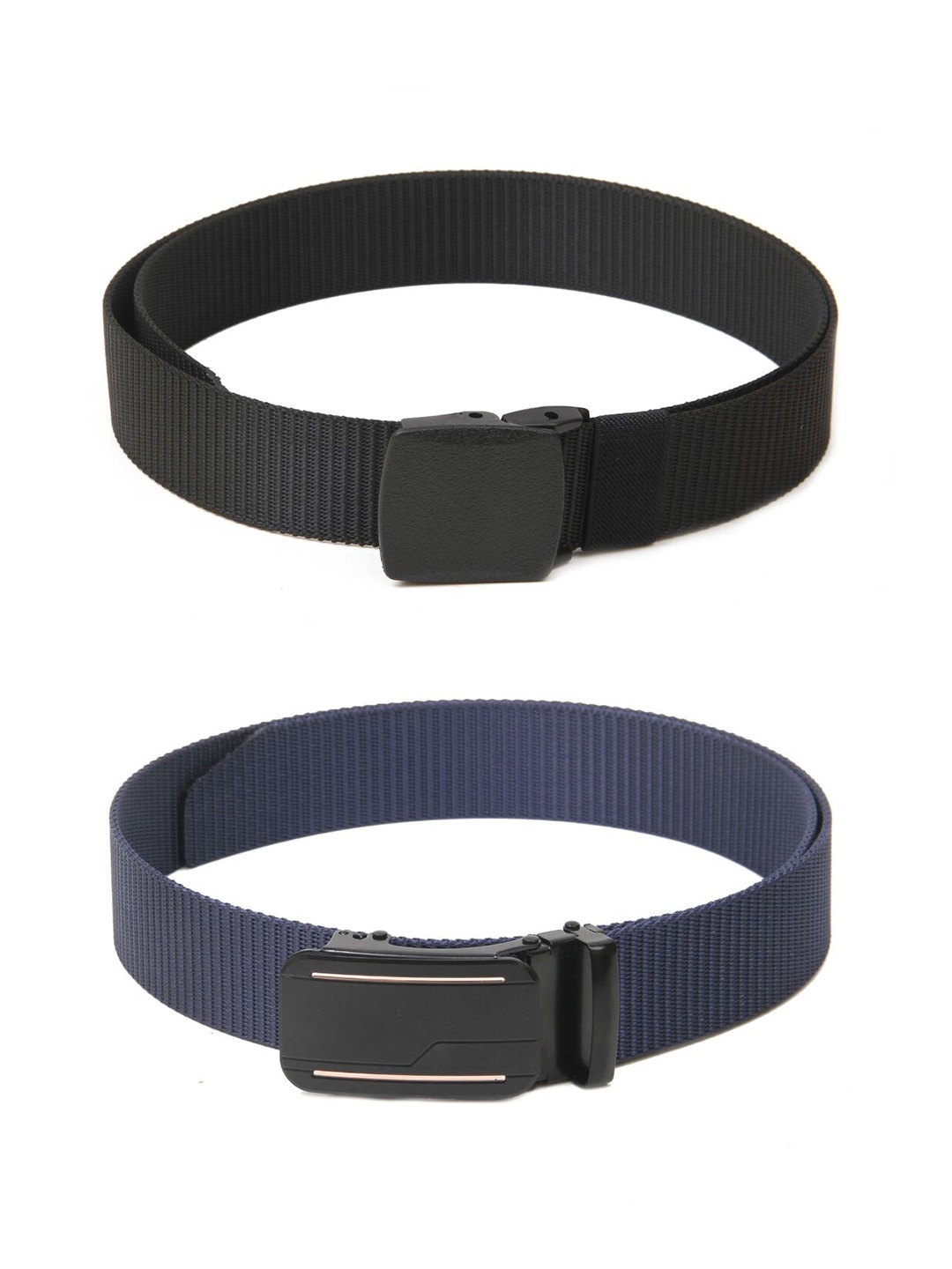 

Calvadoss Girls Set Of 2 Textured Belts, Black