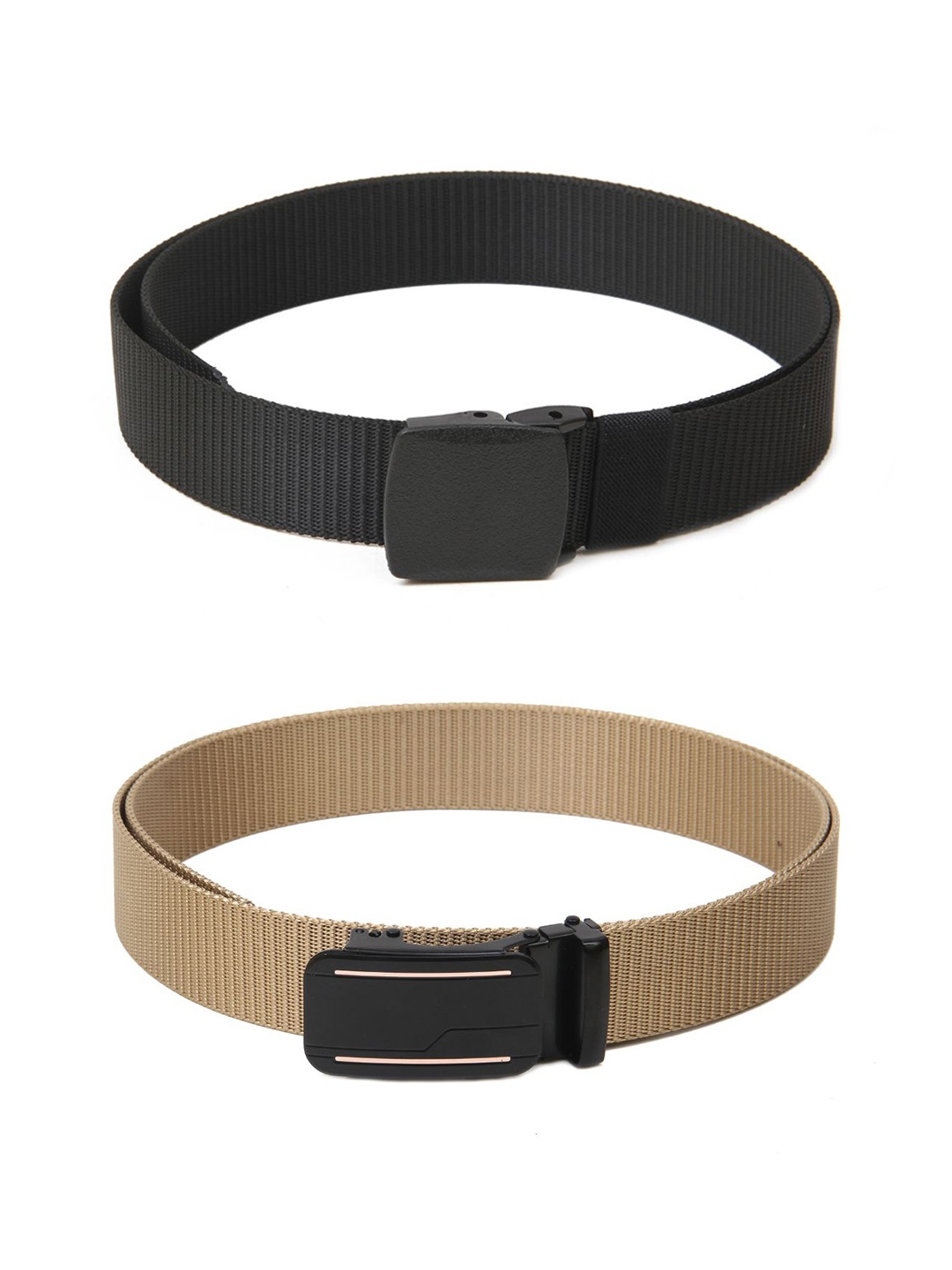

Calvadoss Girls Set Of 2 Textured Wide Belts, Black