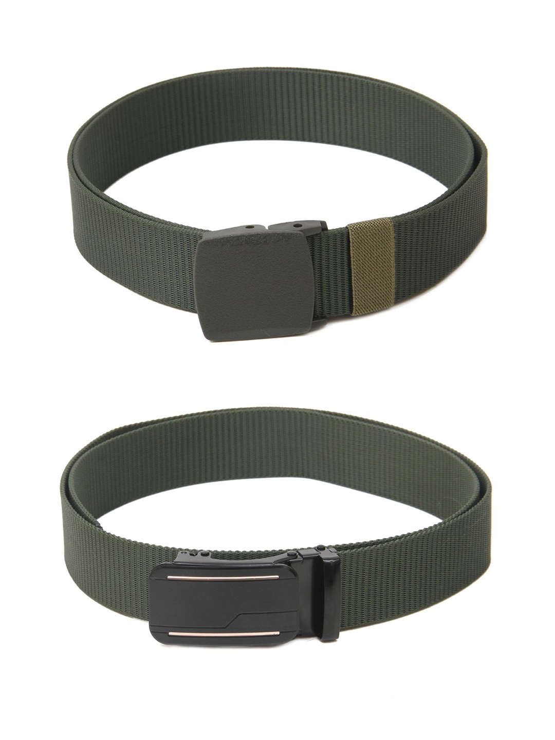 

Calvadoss Girls Set Of 2 Textured Belts, Green