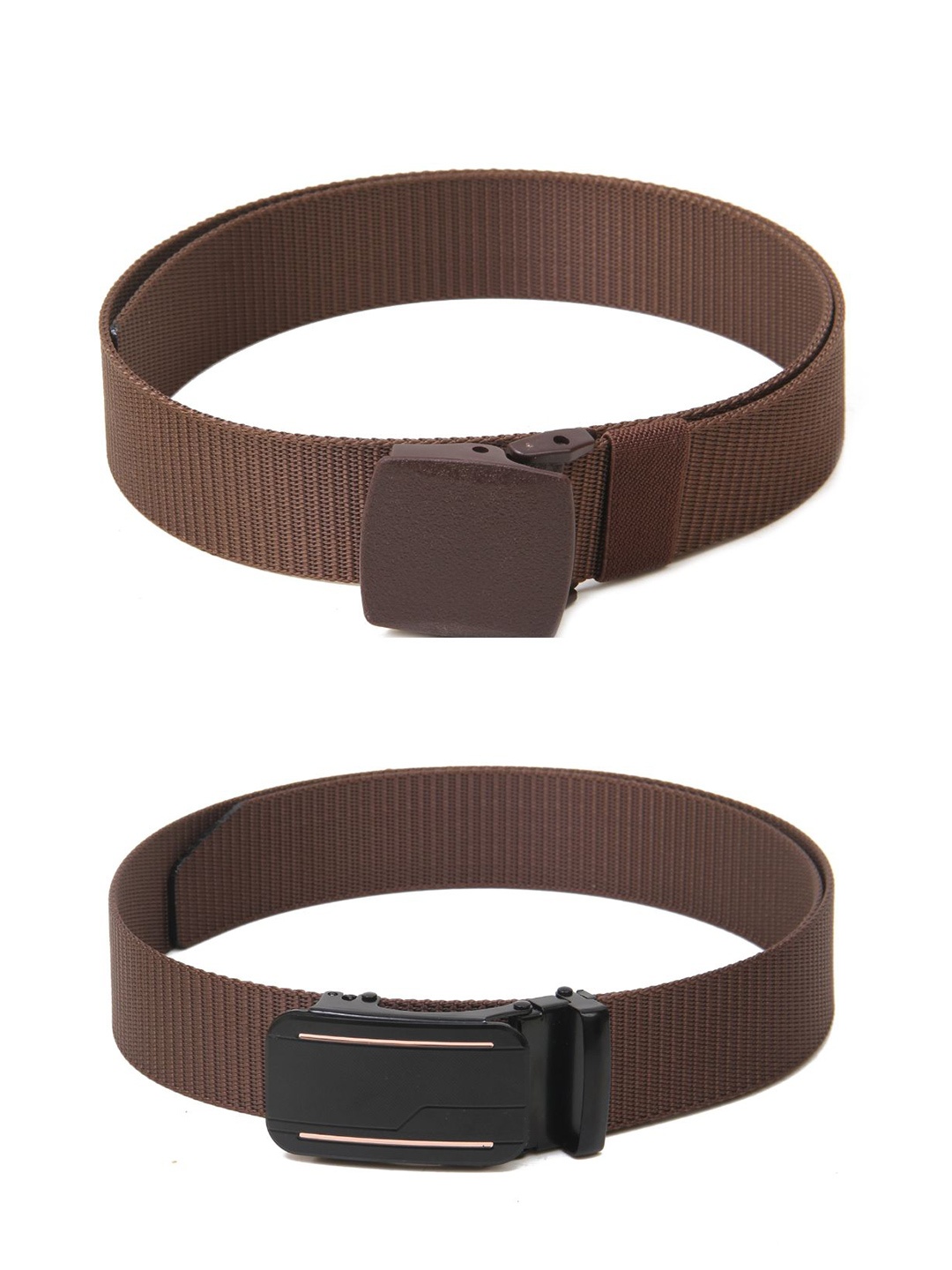 

Calvadoss Girls Set Of 2 Textured Canvas Belts, Brown