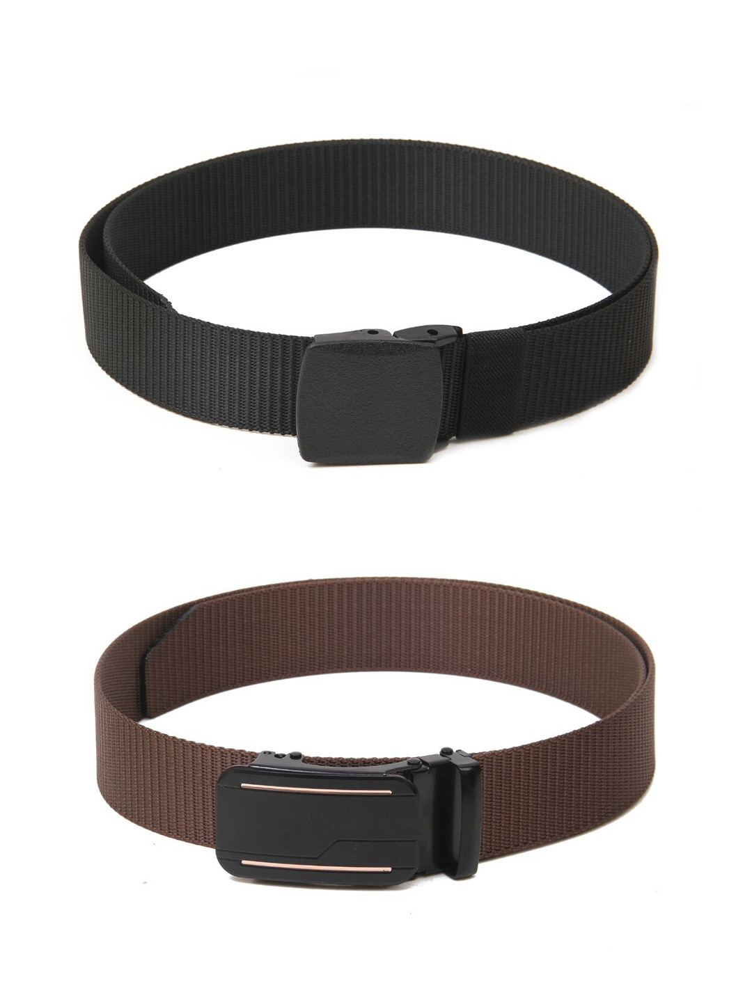 

Calvadoss Girls Set Of 2 Textured Canvas Belt, Black