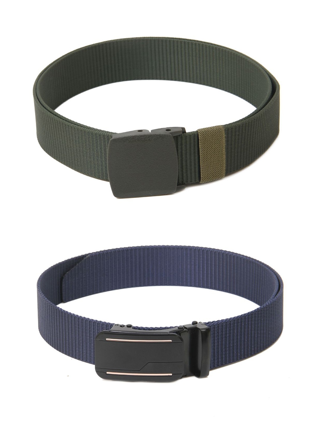 

Calvadoss Girls Set Of 2 Textured Belts, Green