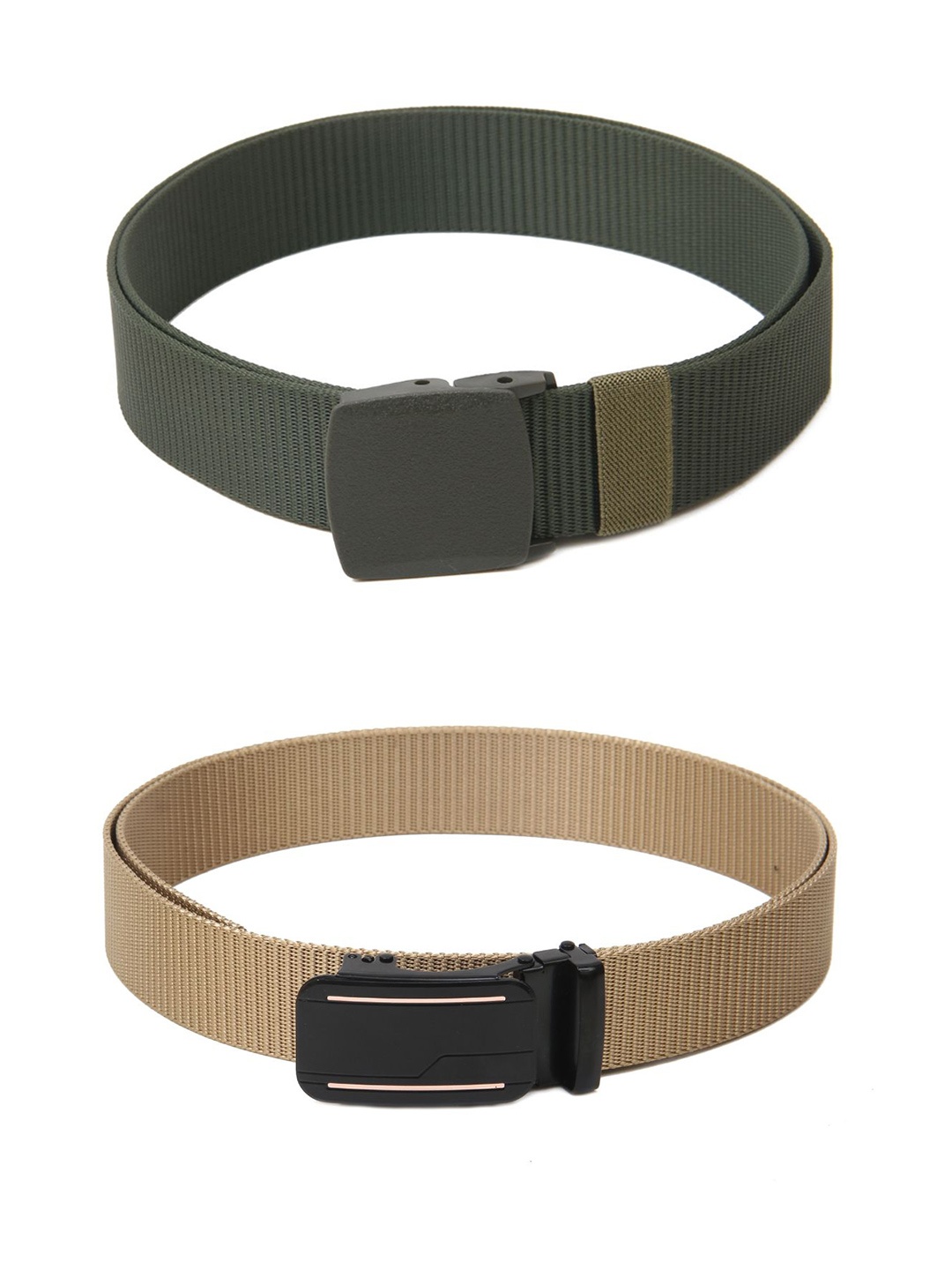 

Calvadoss Girls Set of 2 Textured Belts, Green