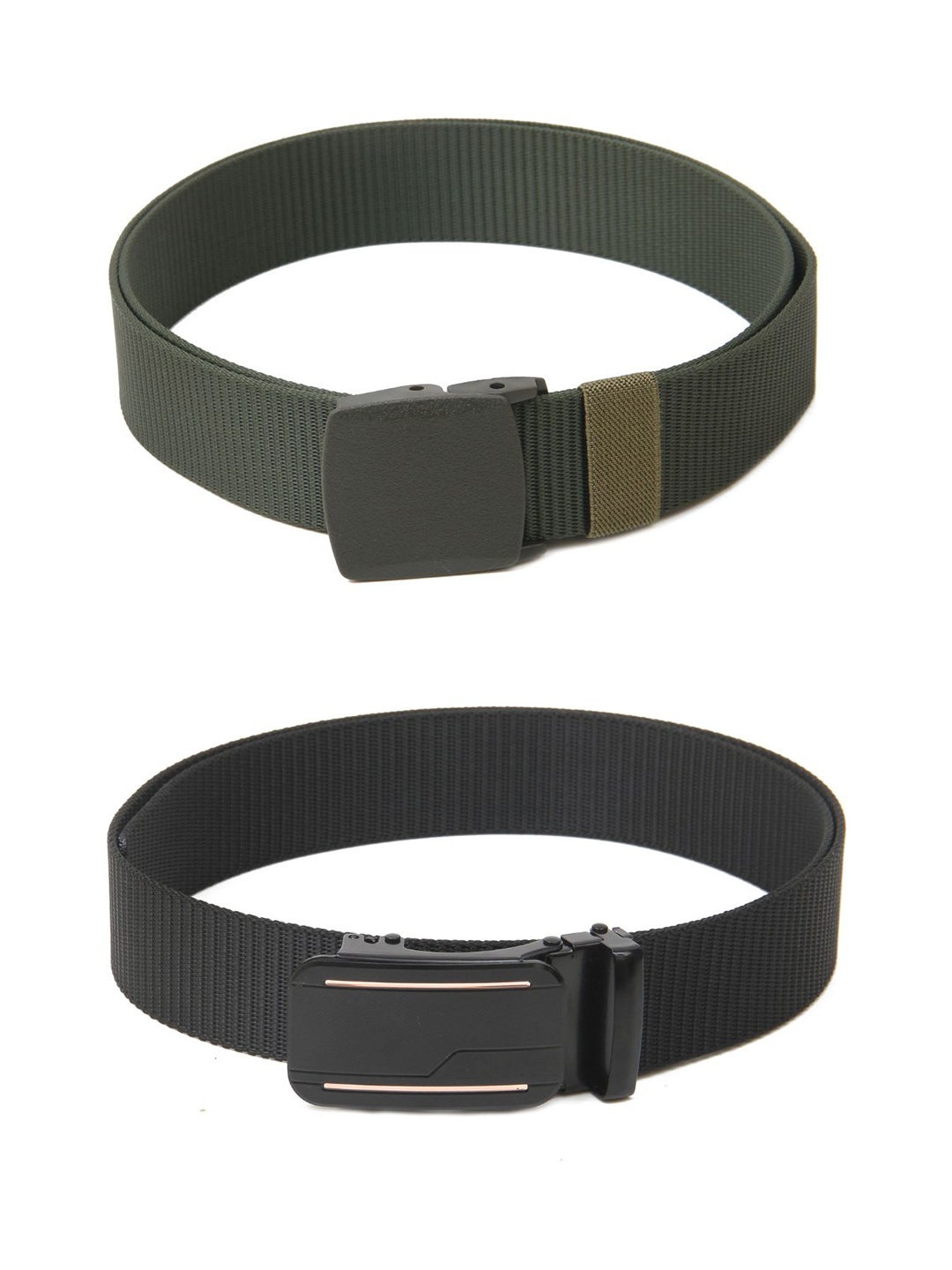 

Calvadoss Girls Set Of 2 Textured Belts, Green