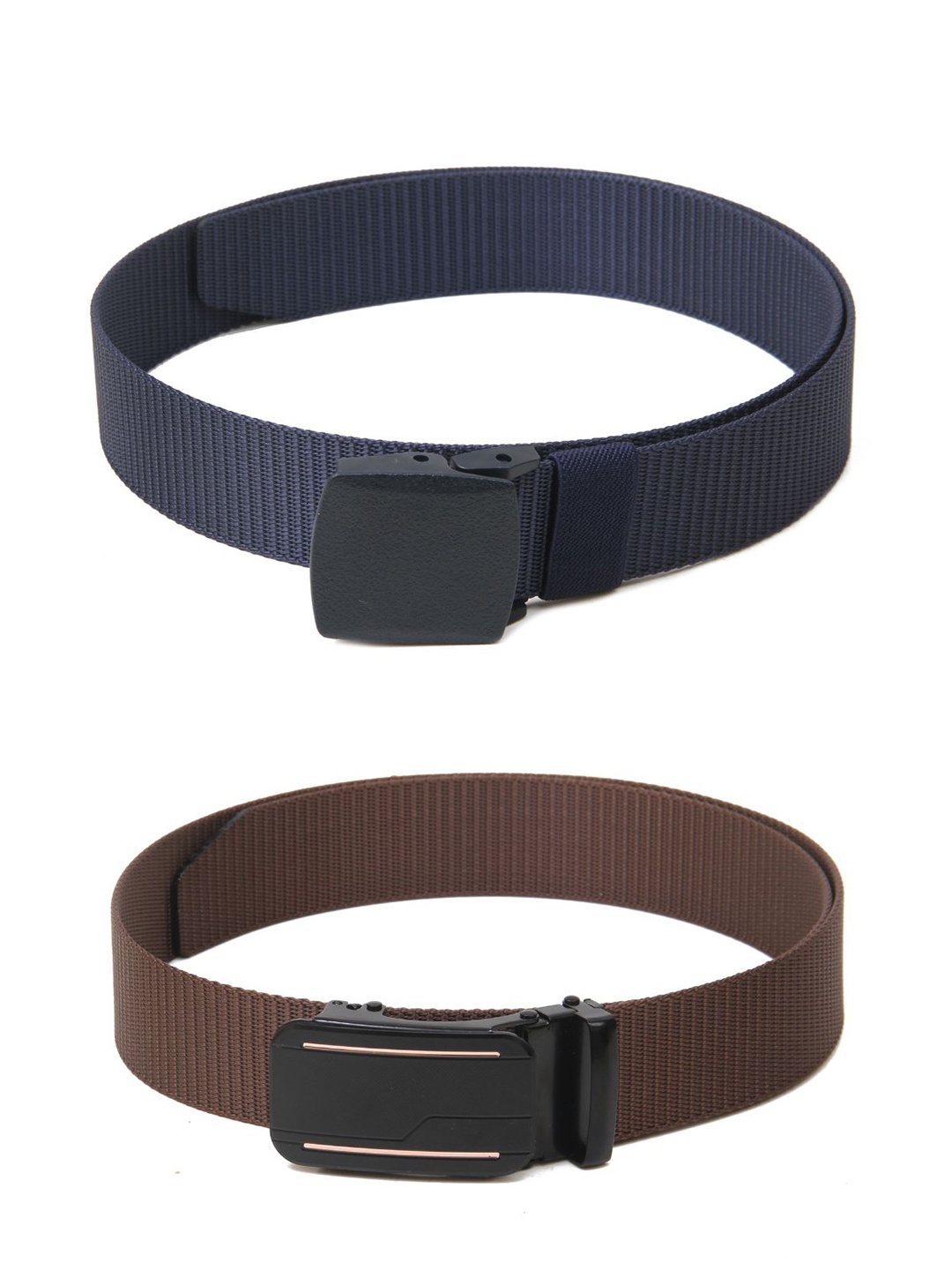 

Calvadoss Girls Set of 2 Textured Belts, Navy blue