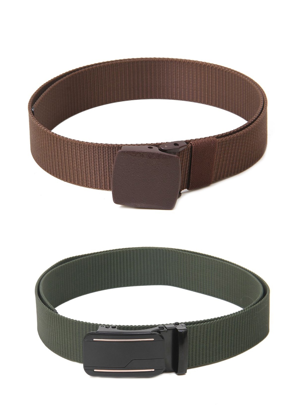 

Calvadoss Girls Set Of 2 Textured Canvas Belts, Brown