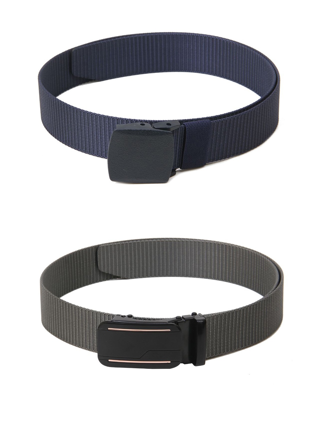 

Calvadoss Girls Set of 2 Textured Belts, Navy blue