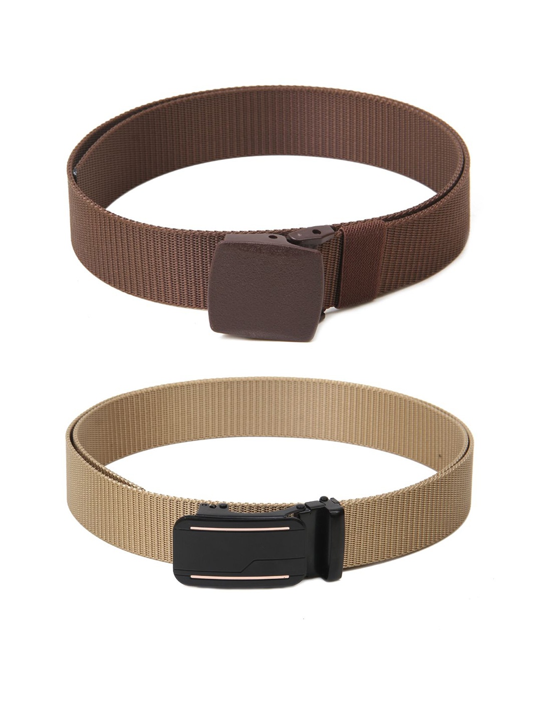 

Calvadoss Girls Set Of 2 Textured Belts, Brown