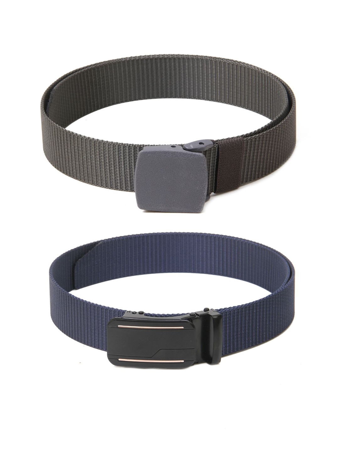 

Calvadoss Girls Set Of 2 Textured Belts, Grey