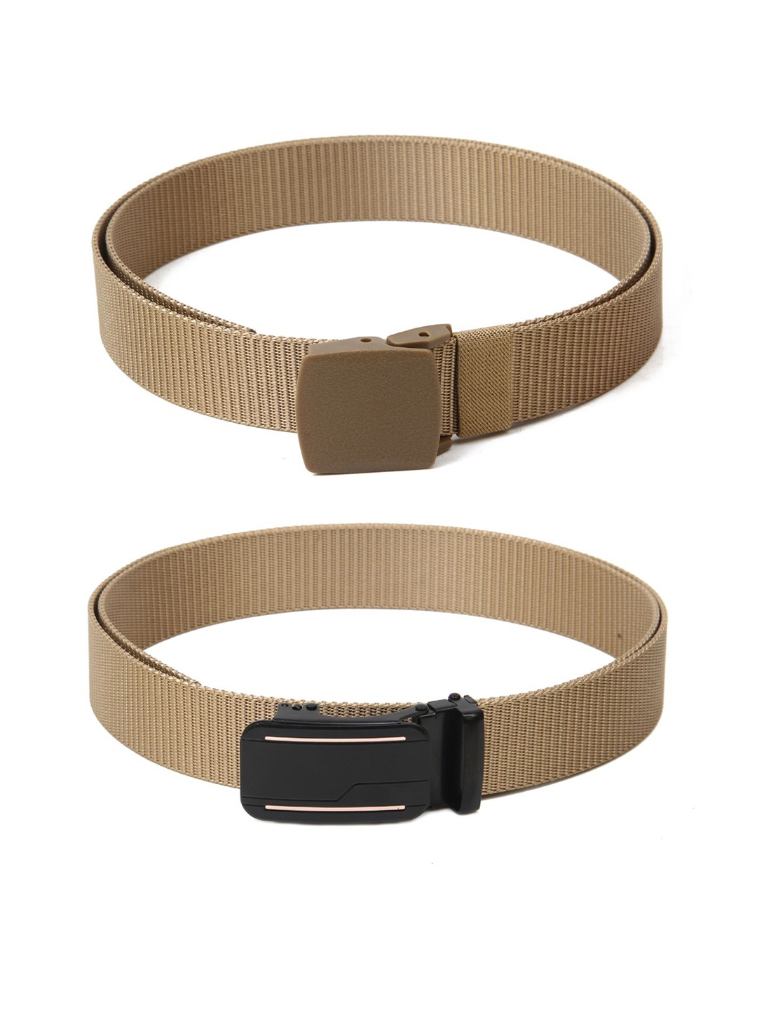 

Calvadoss Girls Set Of 2 Textured Belts, Beige