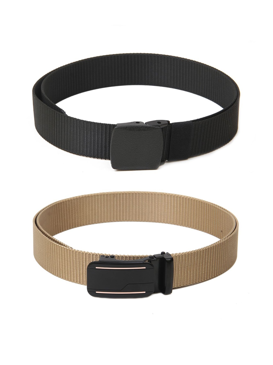 

Calvadoss Men Set Of 2 Textured Wide Belts, Black