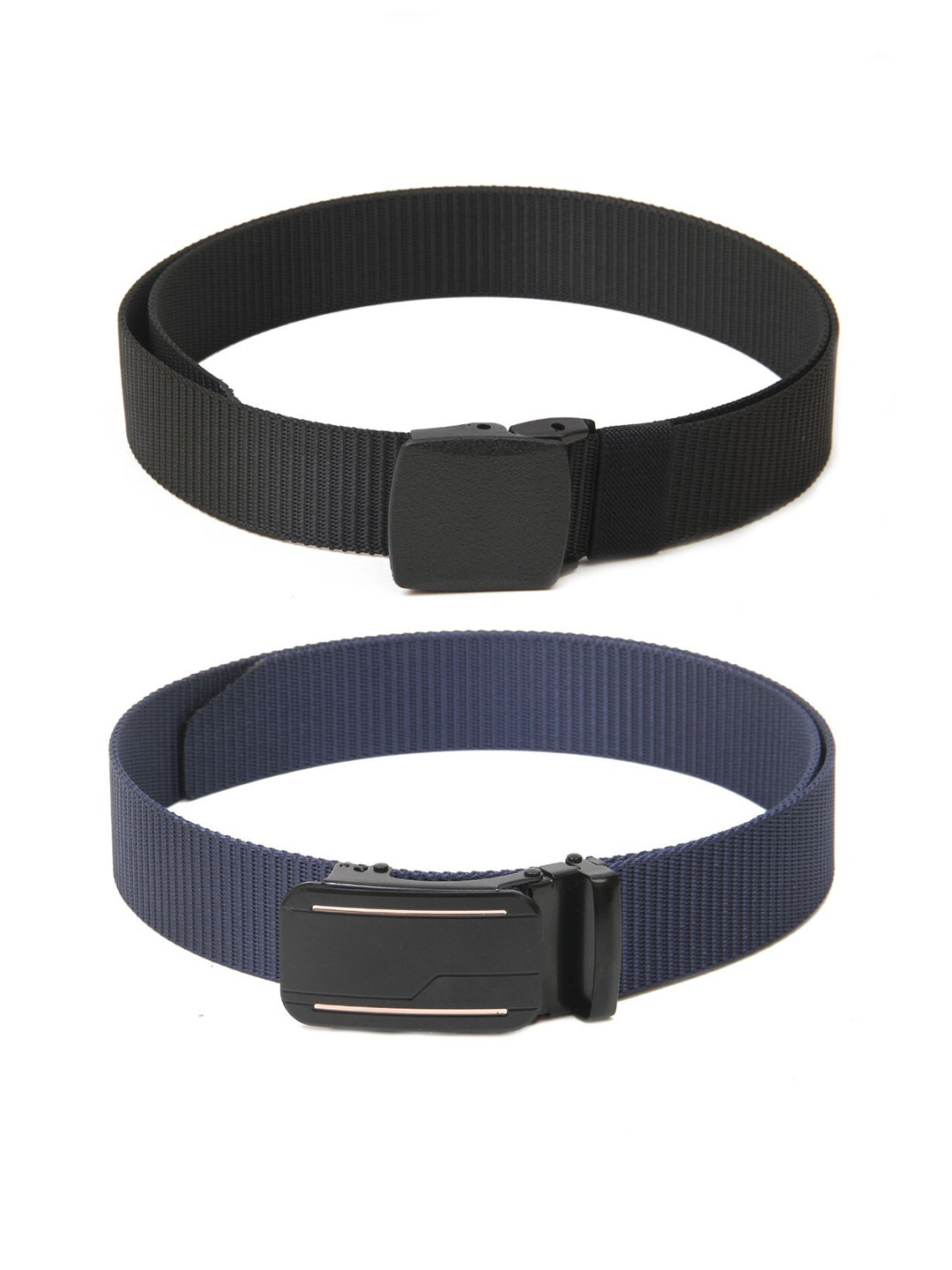 

Calvadoss Men Set Of 2 Textured Wide Belts, Black