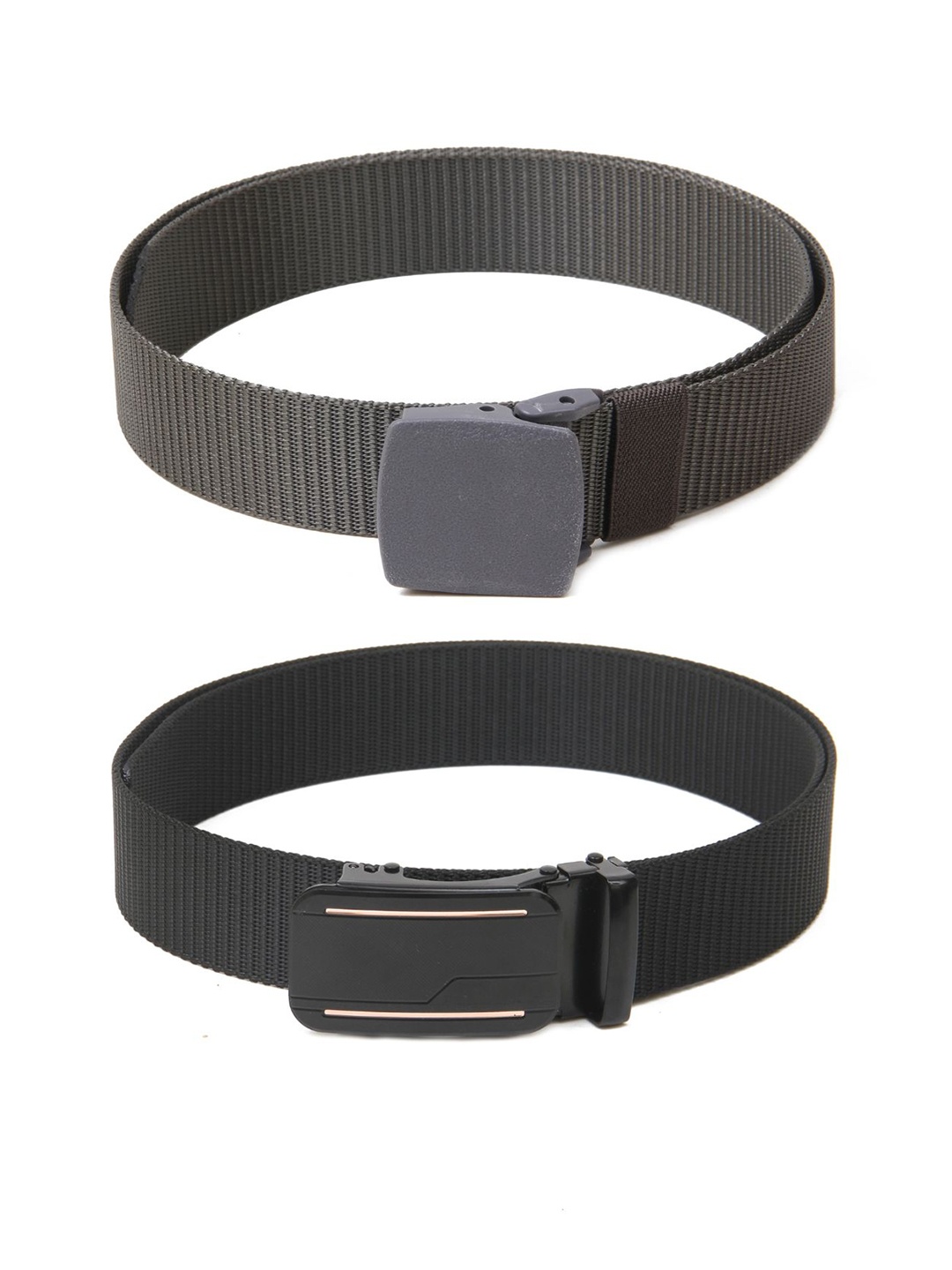 

Calvadoss Men Set of 2 Textured Belts, Grey