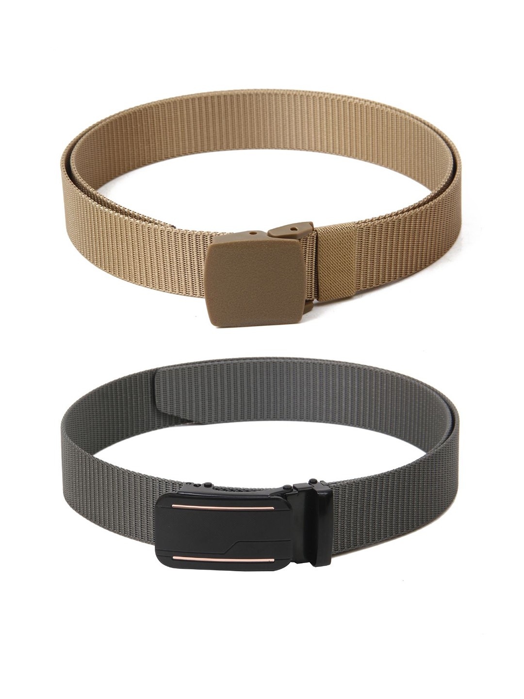

Calvadoss Men Set of 2 Textured Belts, Beige