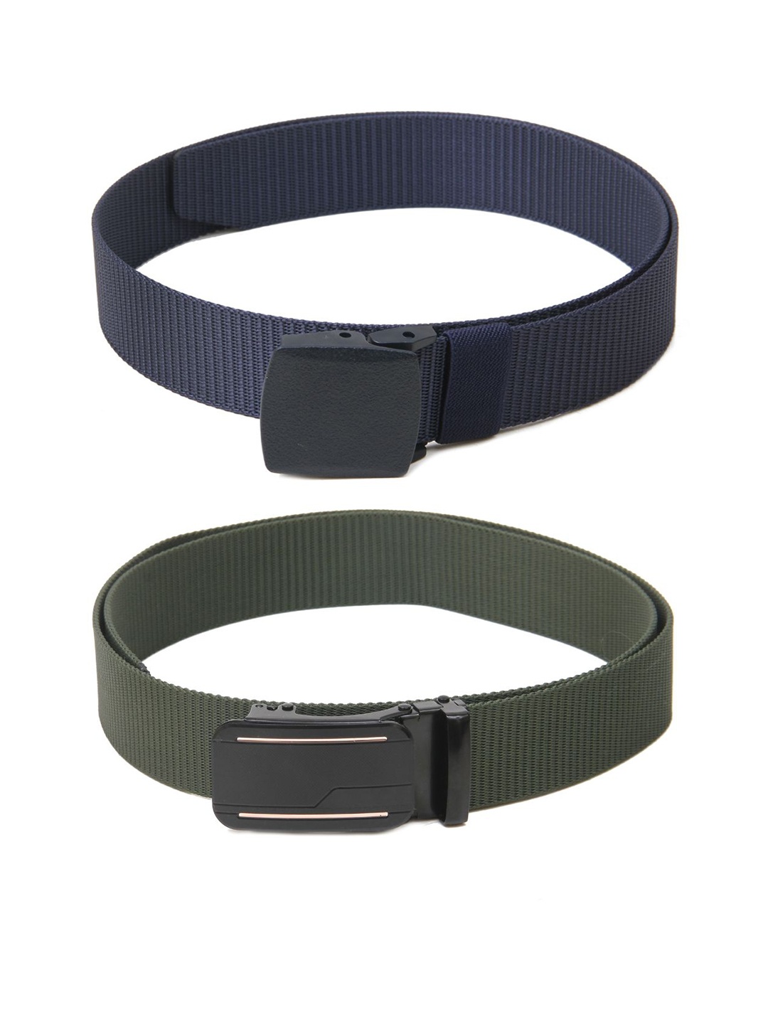 

Calvadoss Men Set of 2 Textured Belt, Navy blue