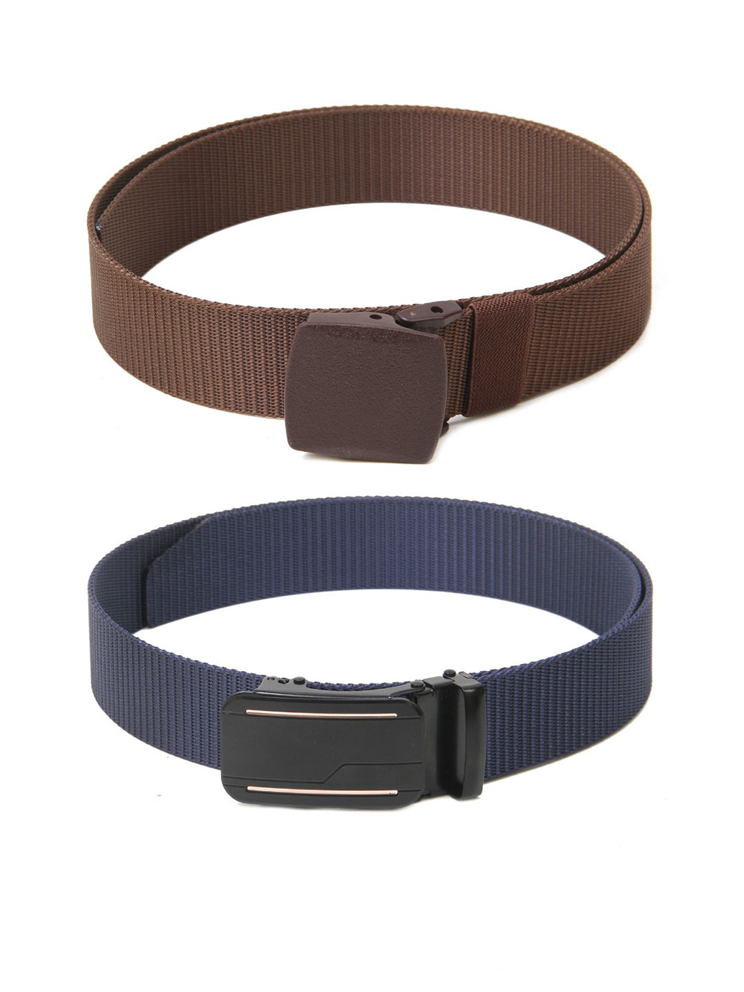 

Calvadoss Men Set Of 2 Textured Belts, Brown