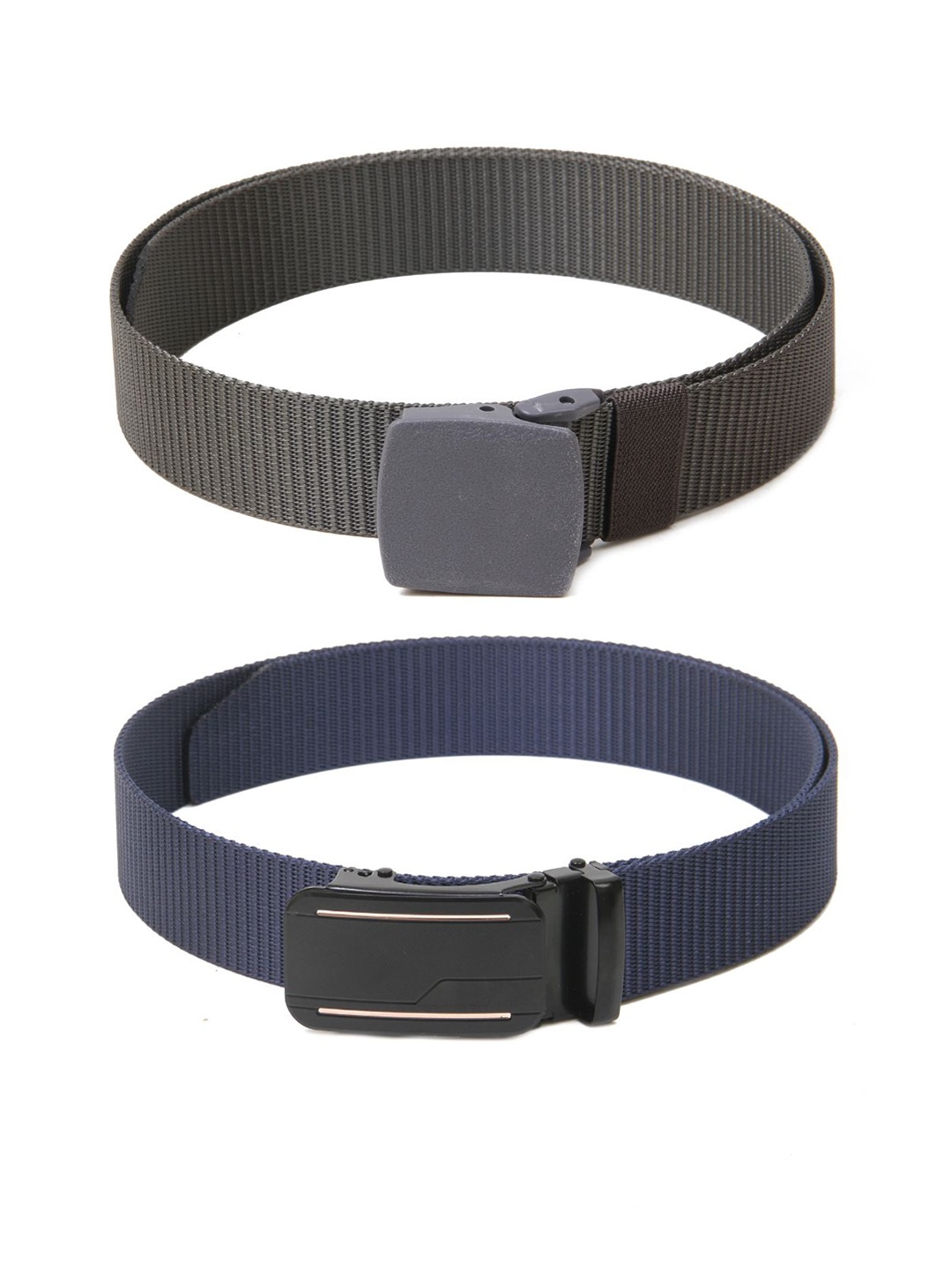 

Calvadoss Men Set Of 2 Textured Canvas Belt, Grey