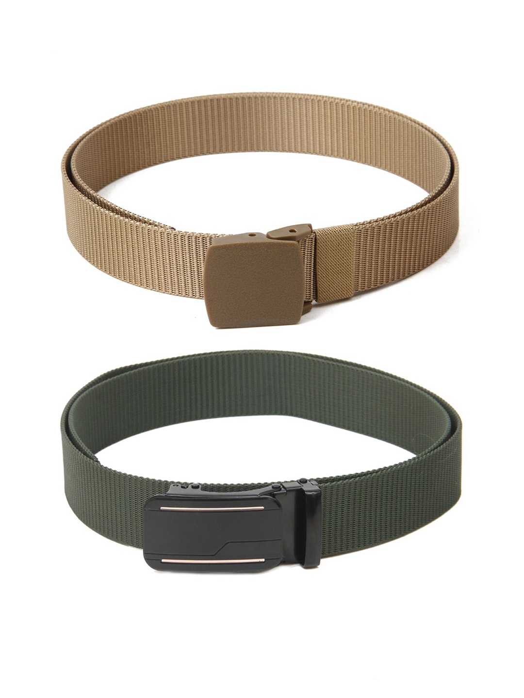 

Calvadoss Men Set of 2 Textured Belts, Beige