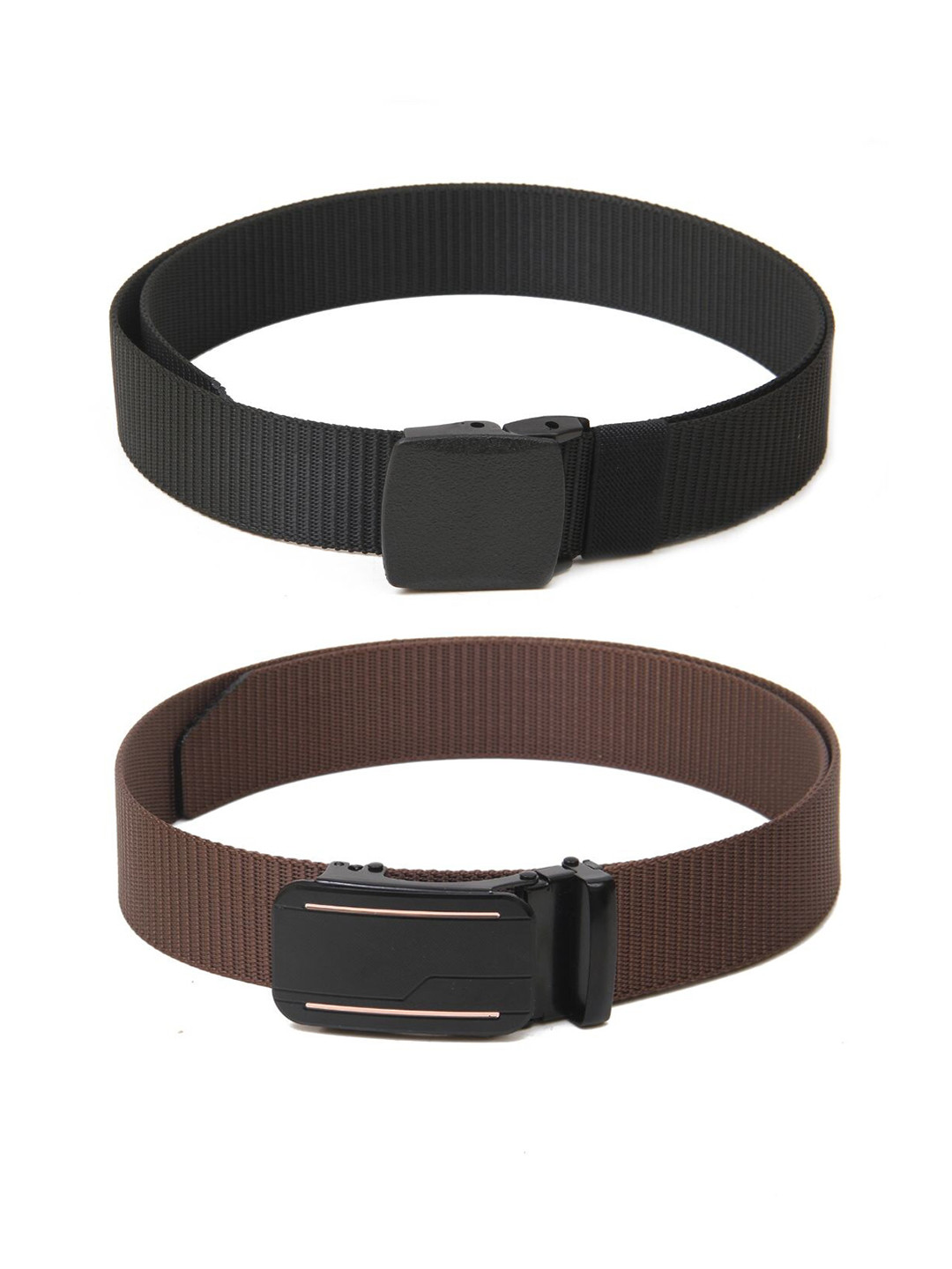 

Calvadoss Men Set of 2 Textured Belts, Black