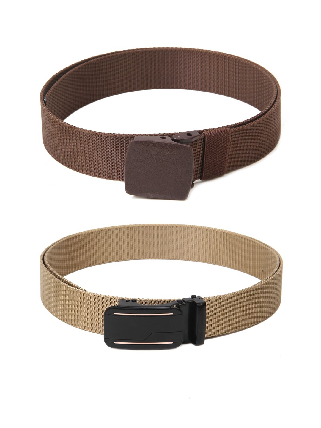 

Calvadoss Men Set Of 2 Textured Canvas Belt, Brown