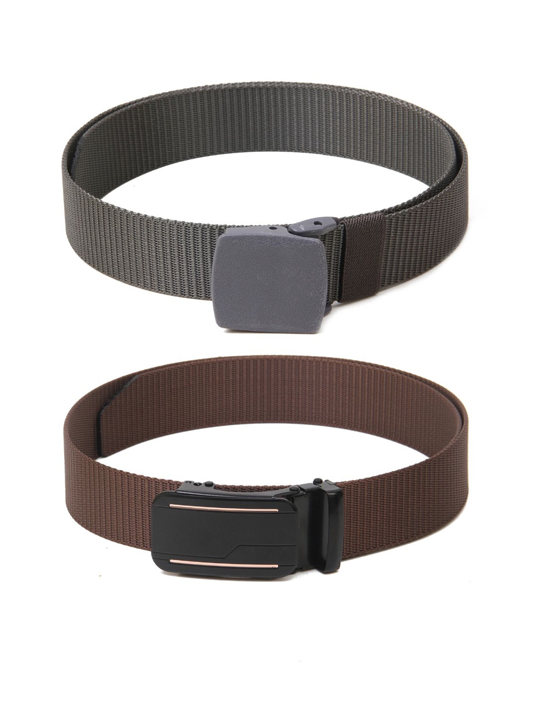 

Calvadoss Men Set of 2 Textured Belt, Grey