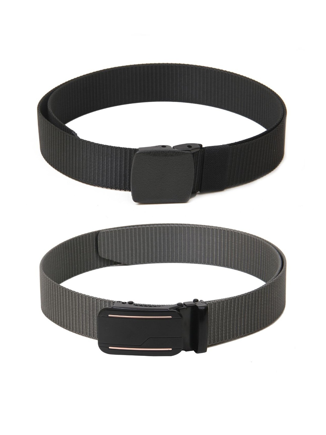 

Calvadoss Men Set Of 2 Textured Canvas Belt, Black