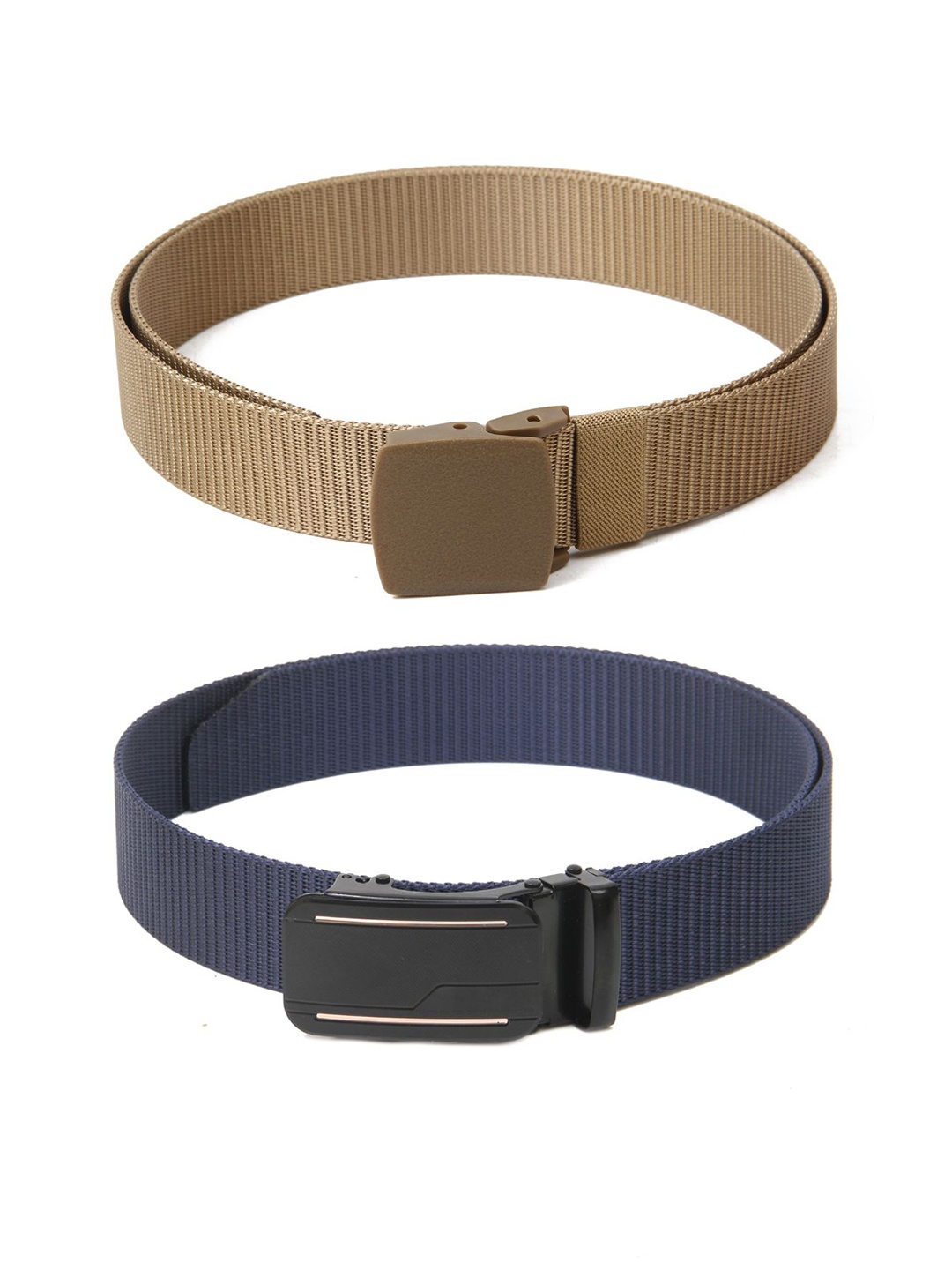 

Calvadoss Men Set of 2 Textured Belts, Beige