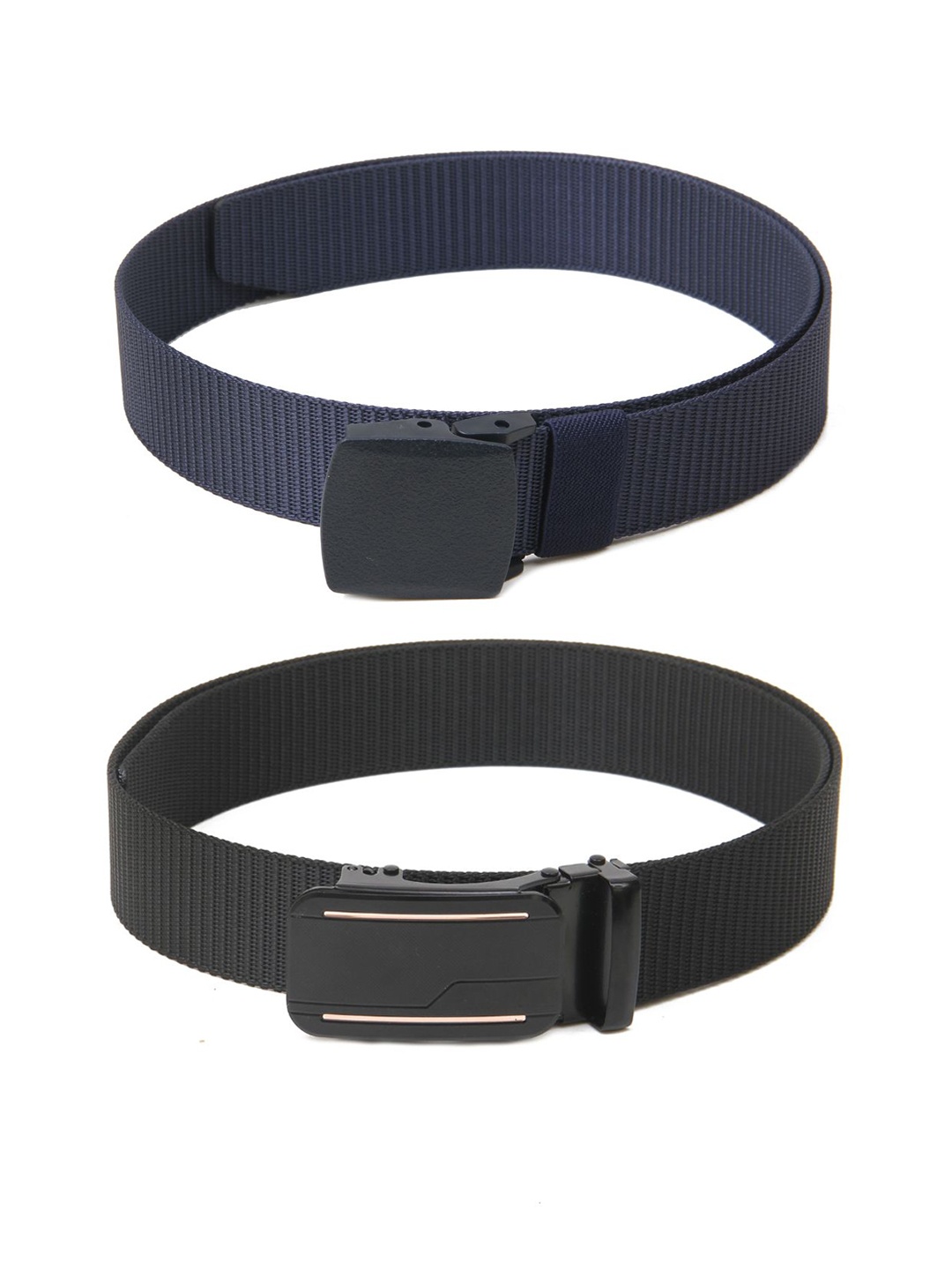 

Calvadoss Men Set of 2 Textured Belt, Navy blue