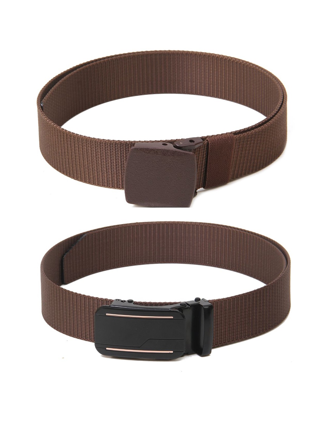 

Calvadoss Men Textured Set Of 2 Belts, Brown