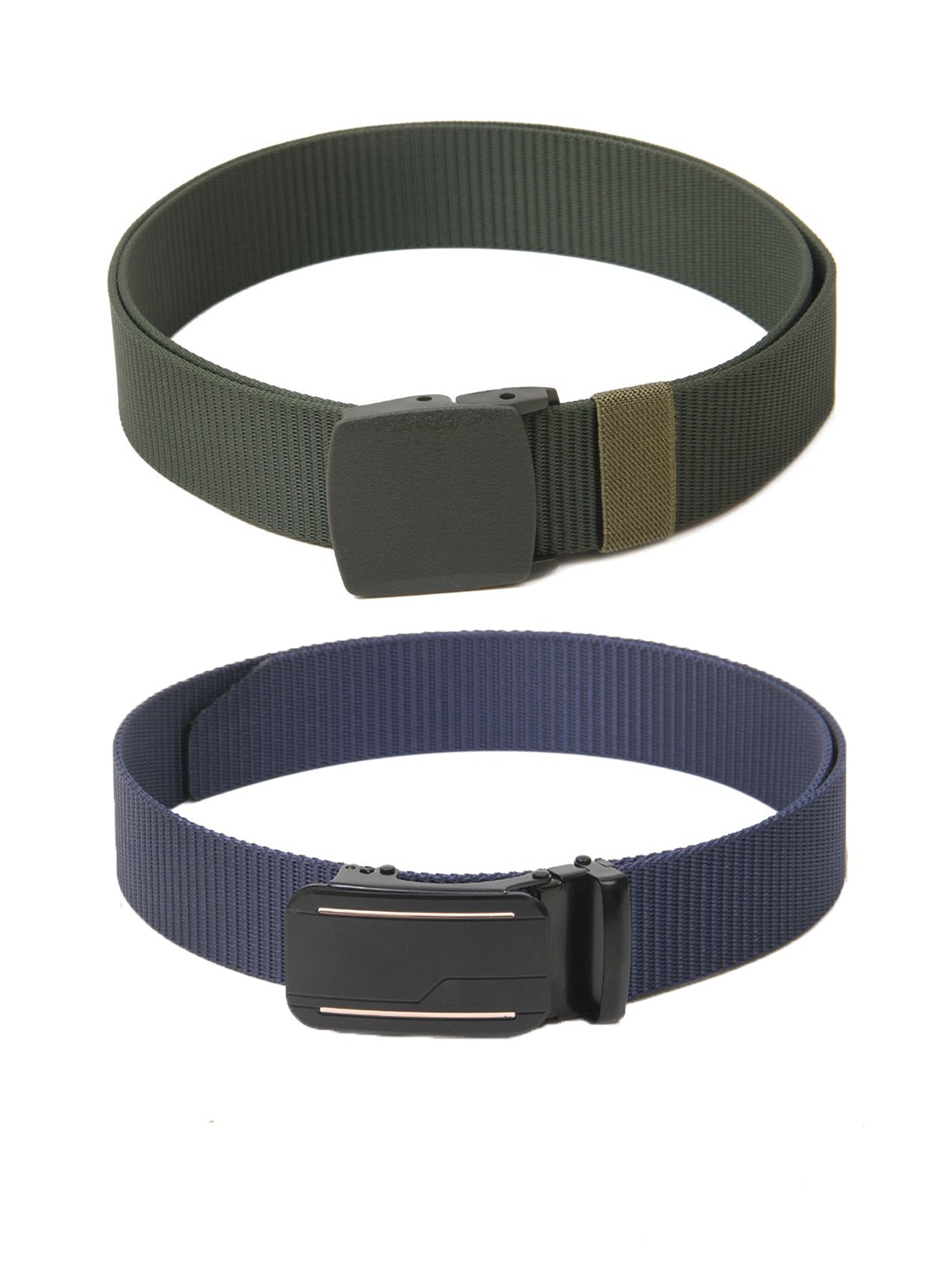 

Calvadoss Men Set of 2 Textured Belts, Green