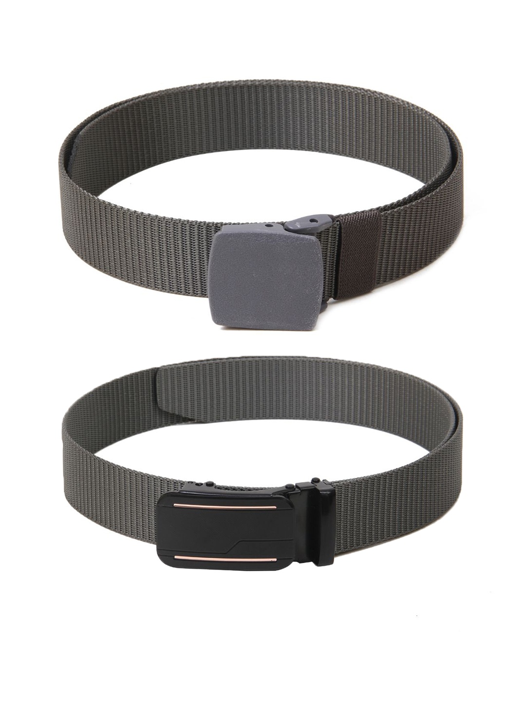 

Calvadoss Men Set Of 2 Textured Canvas Belts, Grey