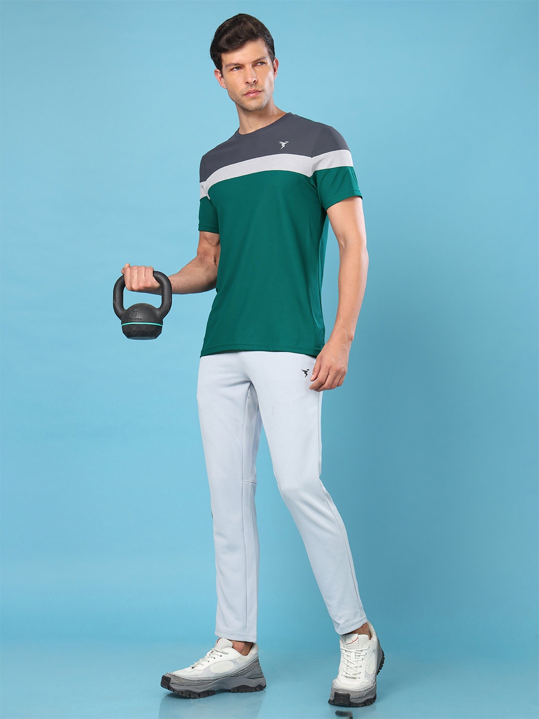

Technosport Men Colorblock Slim Fit Crew Neck MATPIQ Technology T-shirt, Green