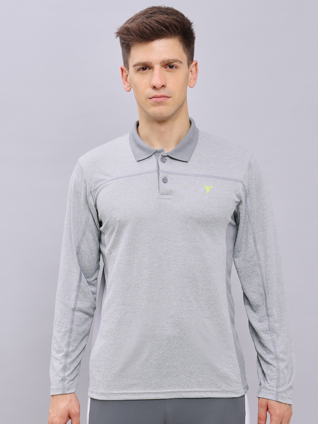 

Technosport Polo Collar UPF50+ Sun Protection Slim Fit Training T-shirt, Grey