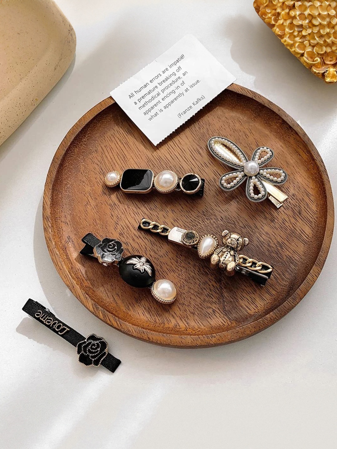 

Xivir Set of 5 Embellished Claw Clip, Gold