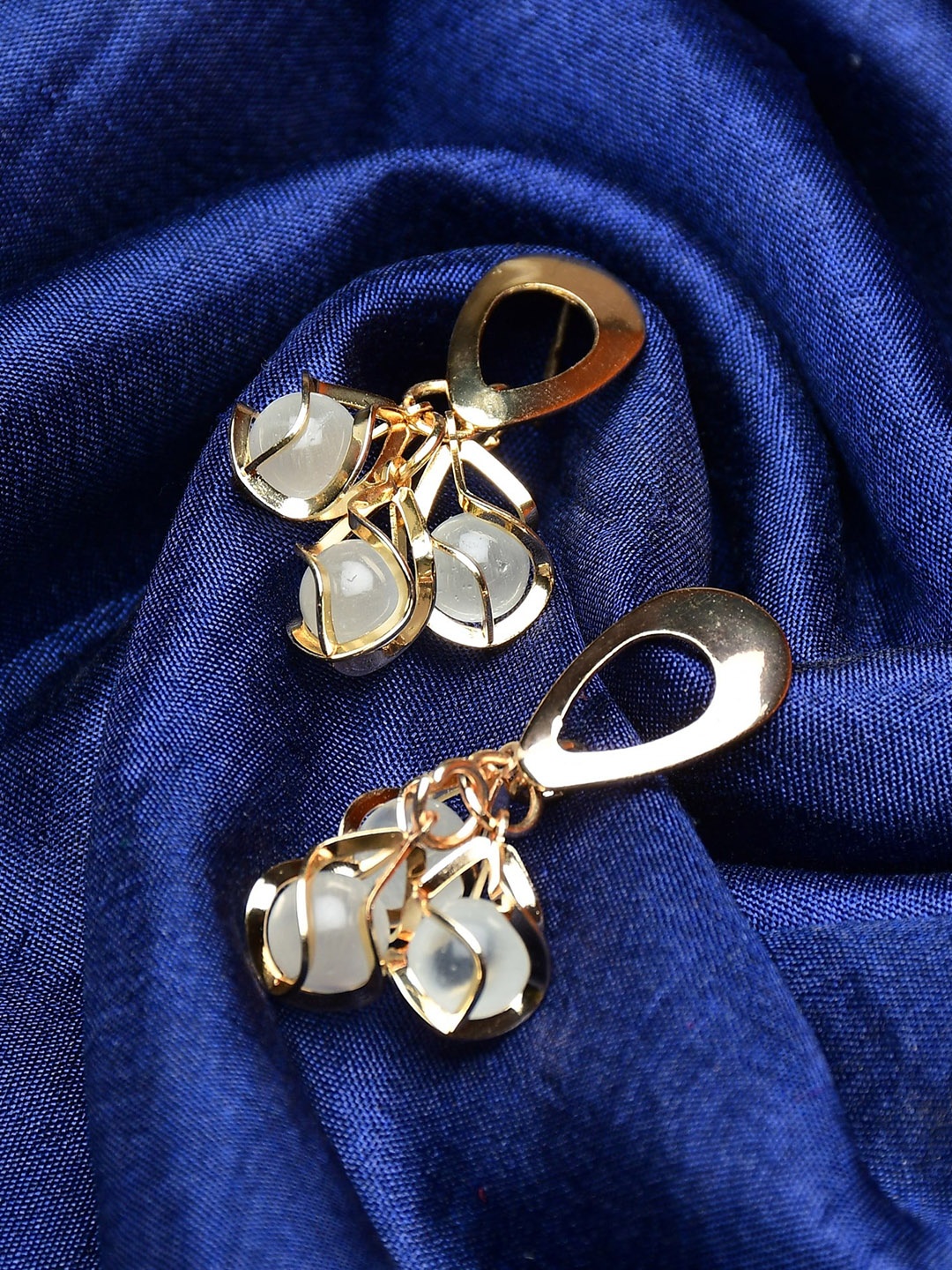 

GRLIE Artificial Beads Drop Earrings, Gold