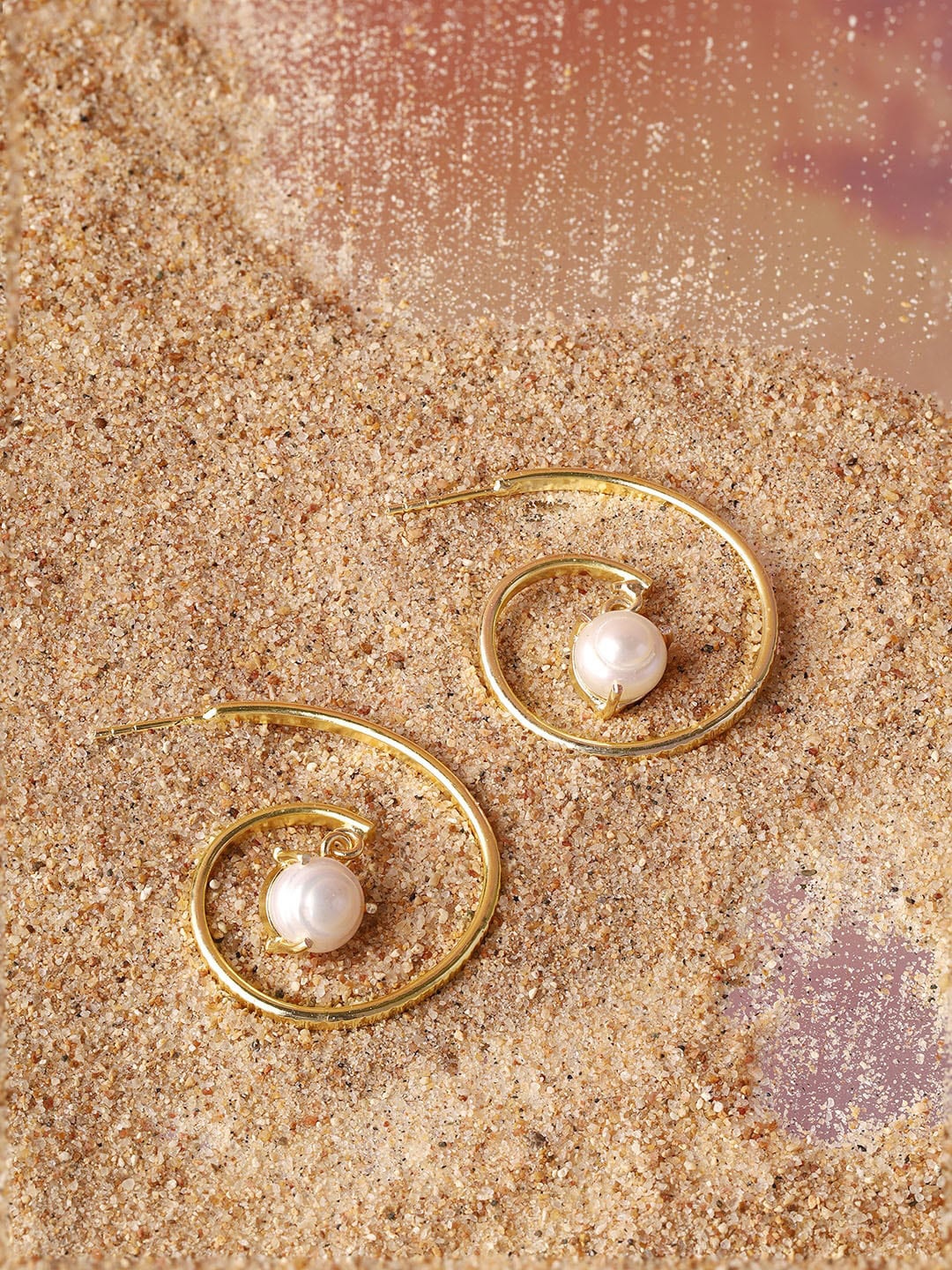 

Priyaasi Gold Plated Pearl Beaded Hoop Earrings