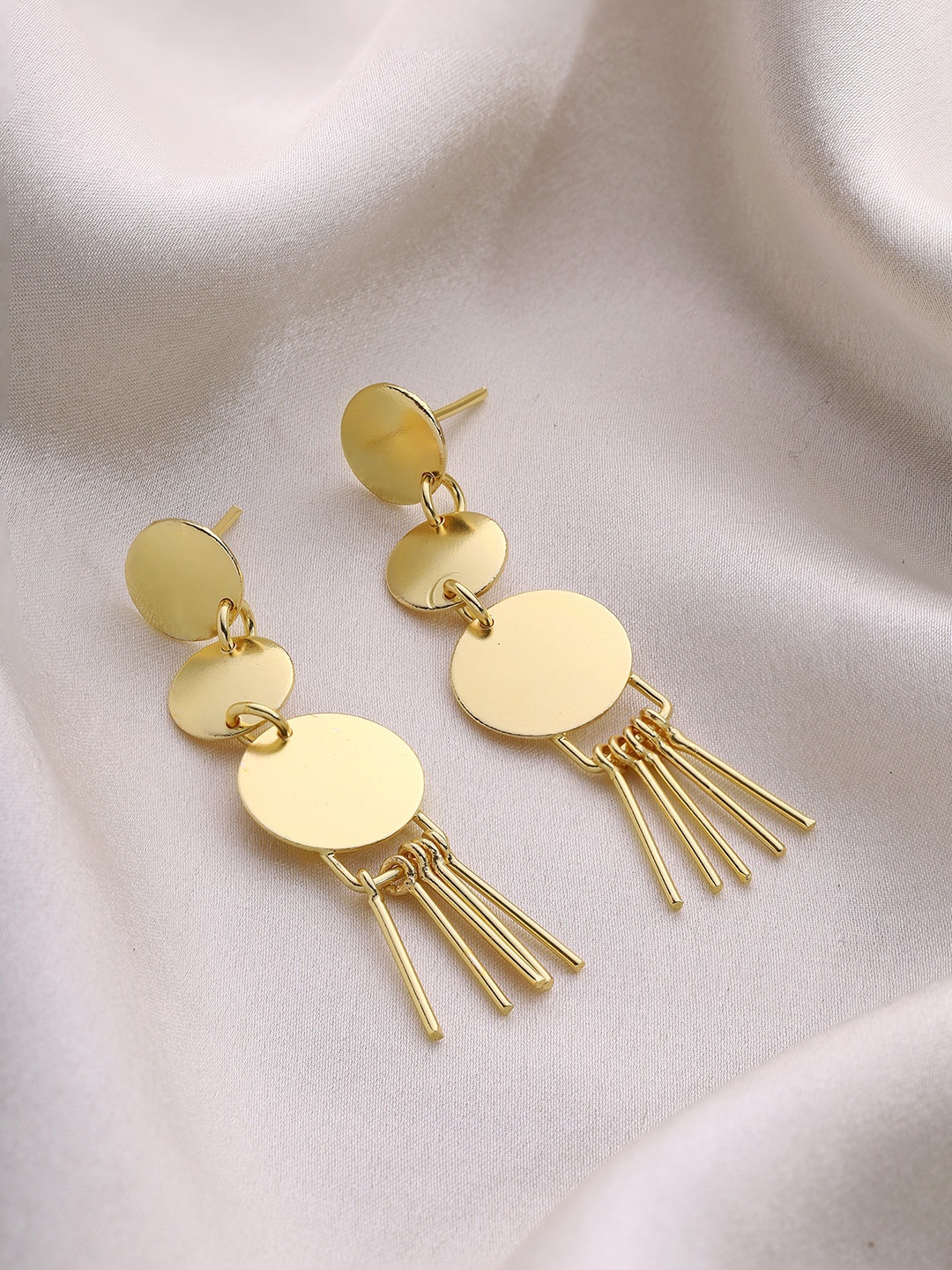 

Priyaasi Gold-Plated Contemporary Drop Earrings